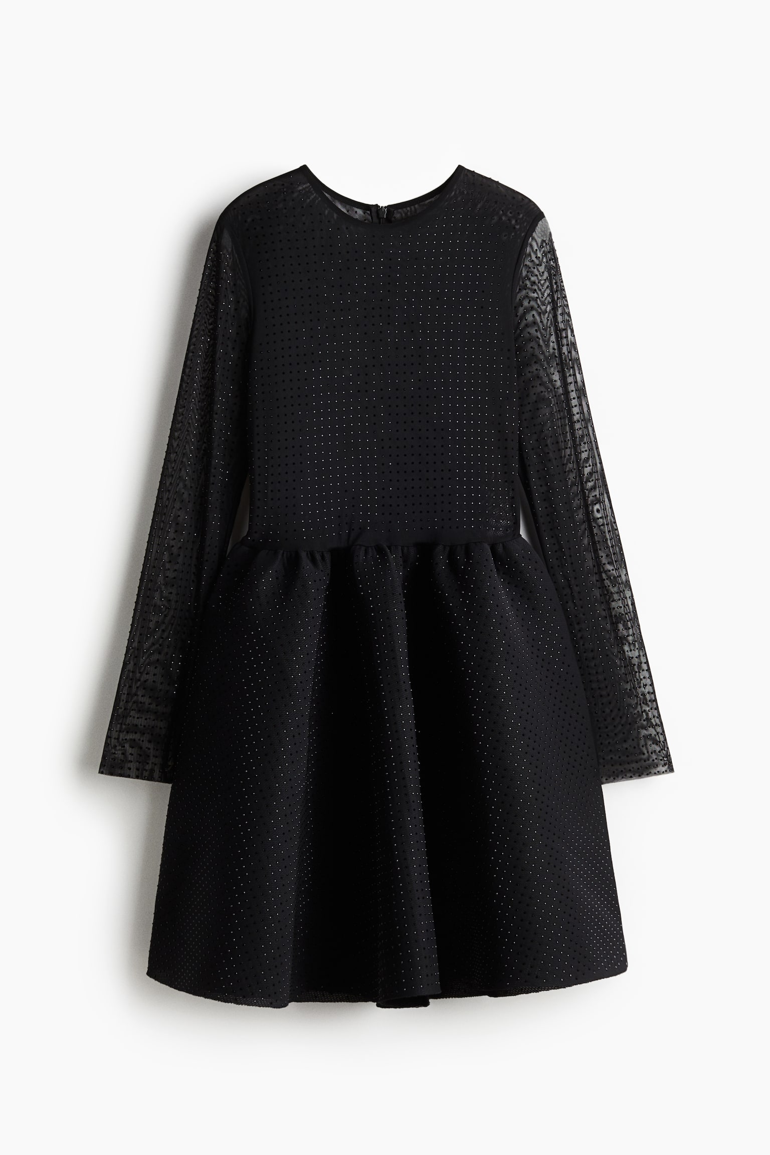 Embellished mesh dress - Black - 2