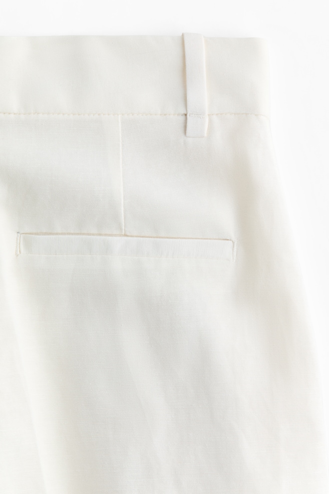Dressy Linen-Blend Shorts-White - 4