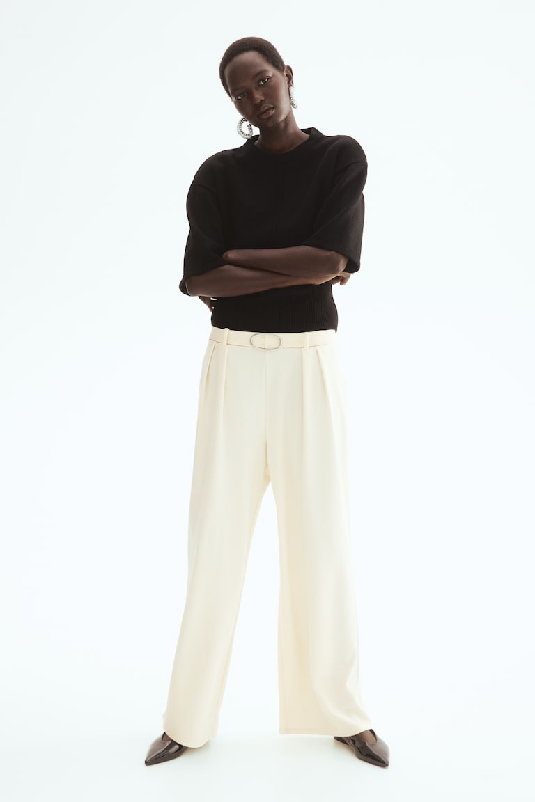 Pack 2 Pantalones Punto Roma Anchos Mujer THE SET - Cómodos Y Versátiles