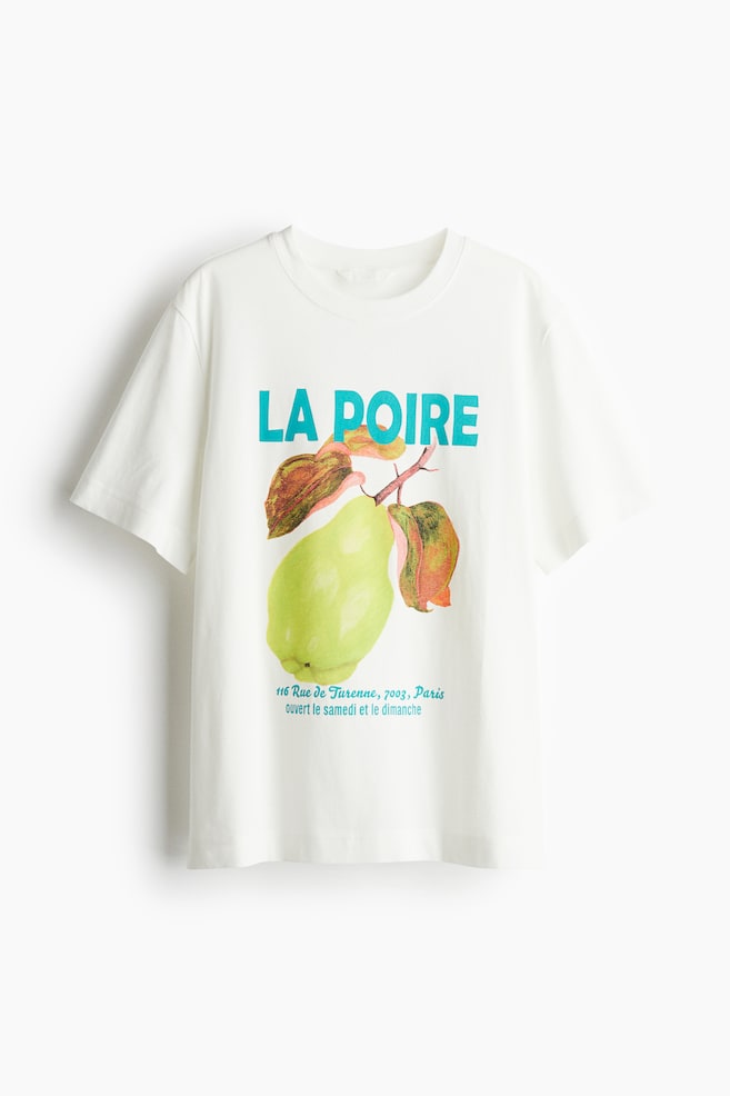 T-Shirt mit Print - Weiß/La Poire/Rot/Running Club/Pfirsich/Malibu Running Club/Rosa/New York/Weiß/Café Poésie/Dunkelbraun/Croissant/Weiß/Le Marais/Dunkelgrau/Cannes - 1