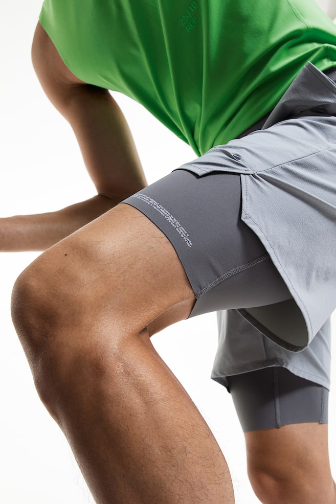 DryMove™ Double-layered sports shorts - Grey - 8