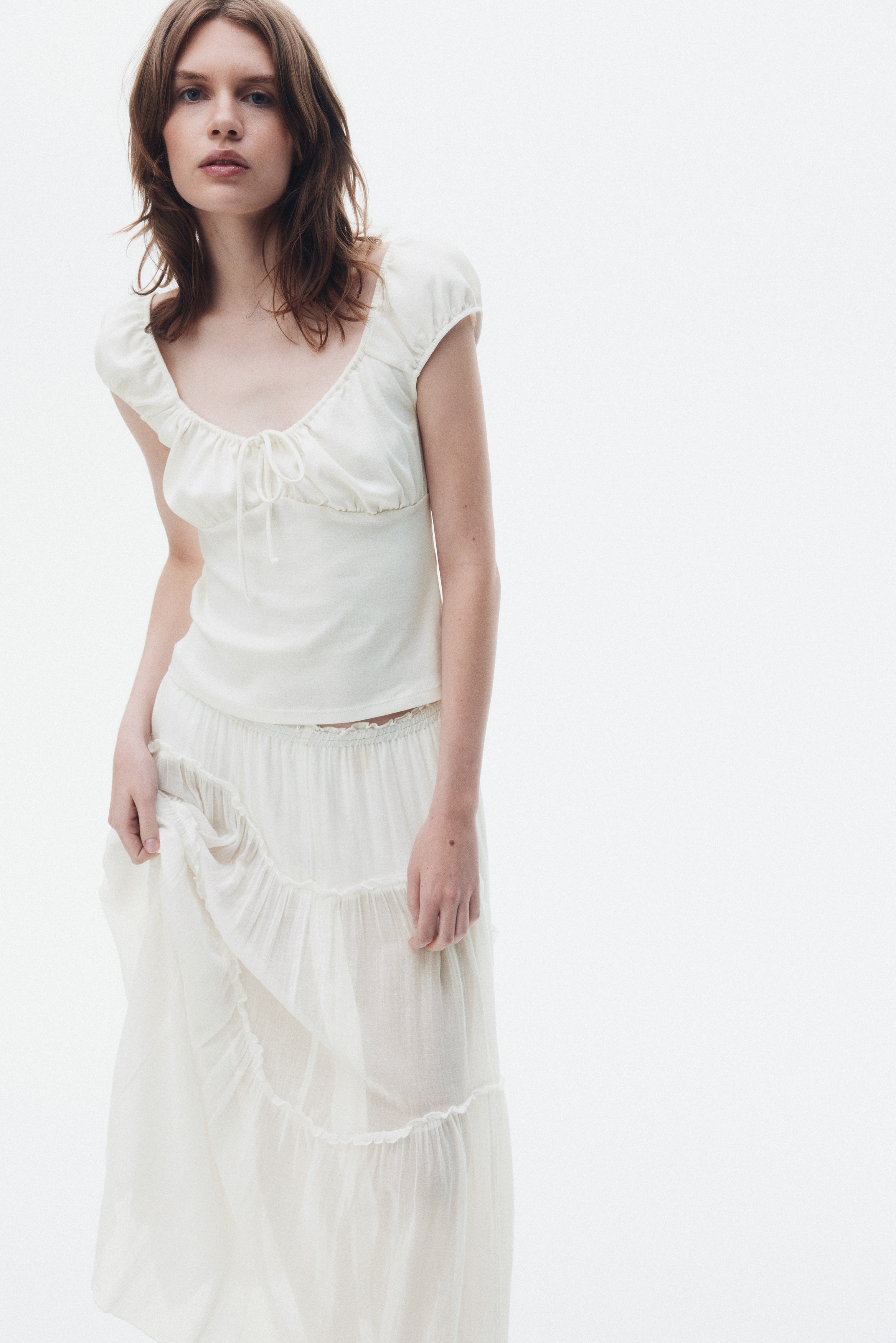 Drawstring-detail top
