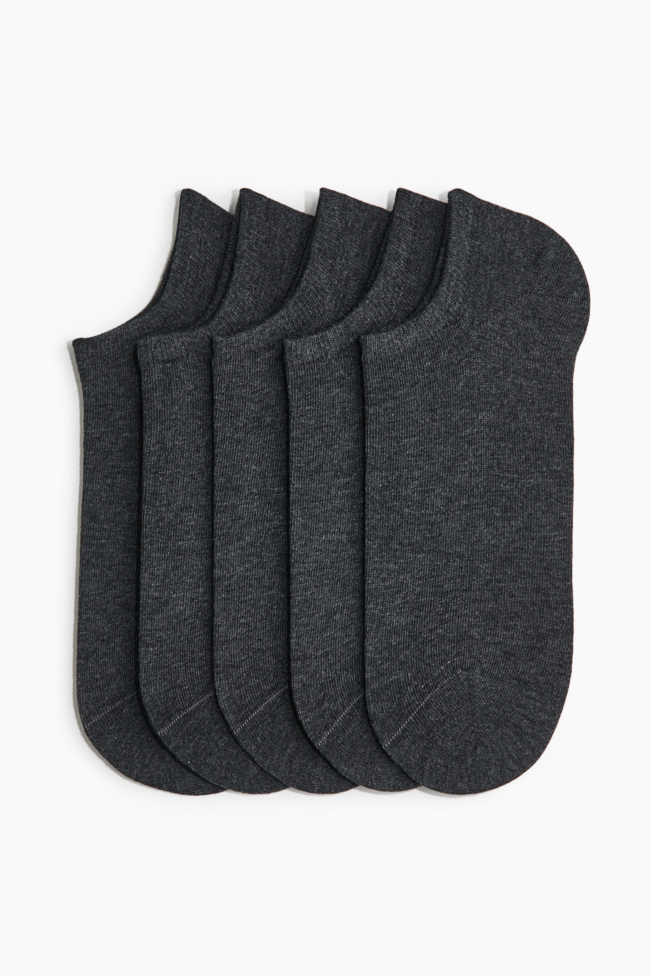 View larger image: 5-pack trainer socks with Lycra® - Dark grey marl - Men | H&M IE 1