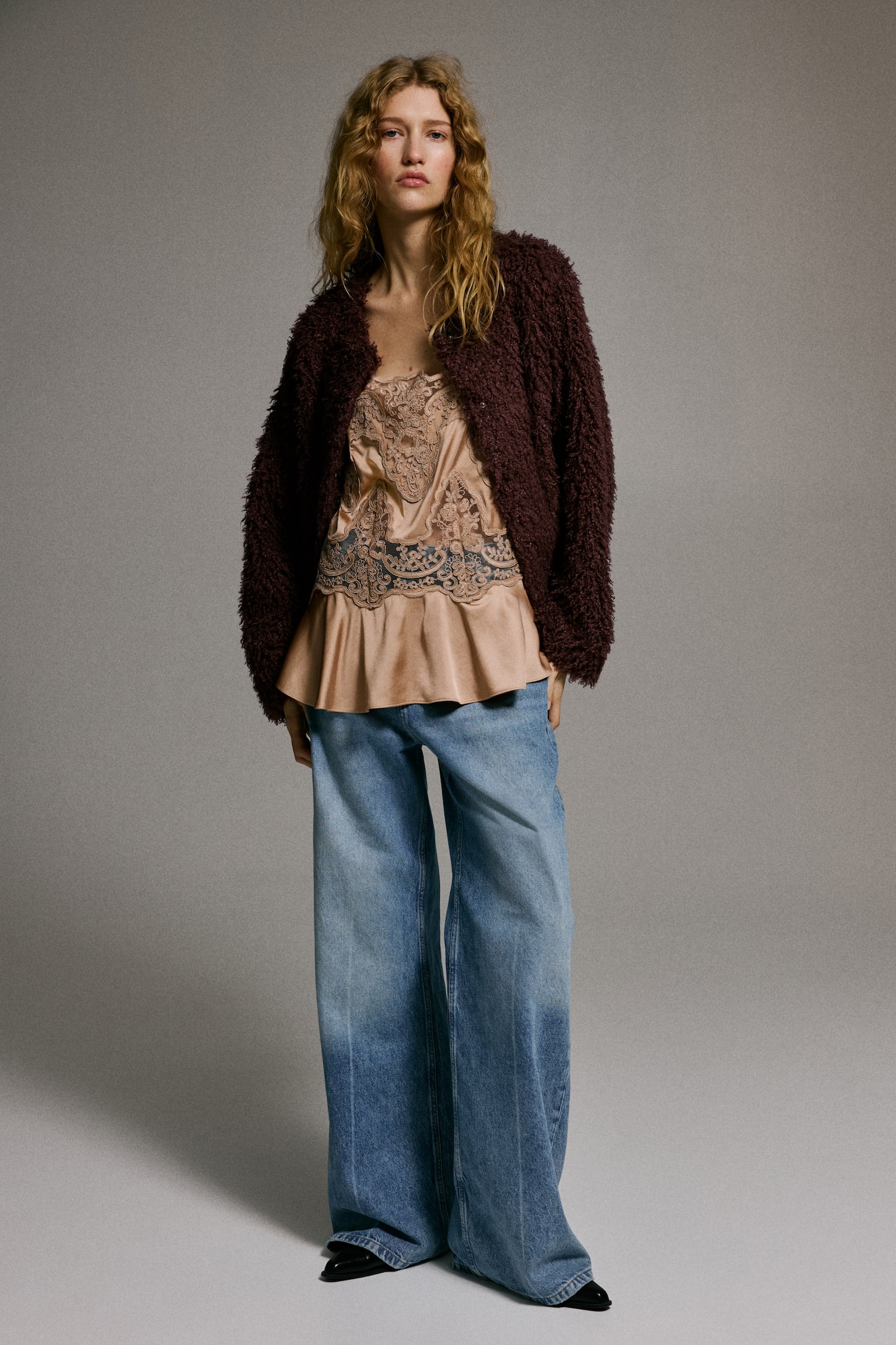 Jacket - Dark brown/Light beige - 4