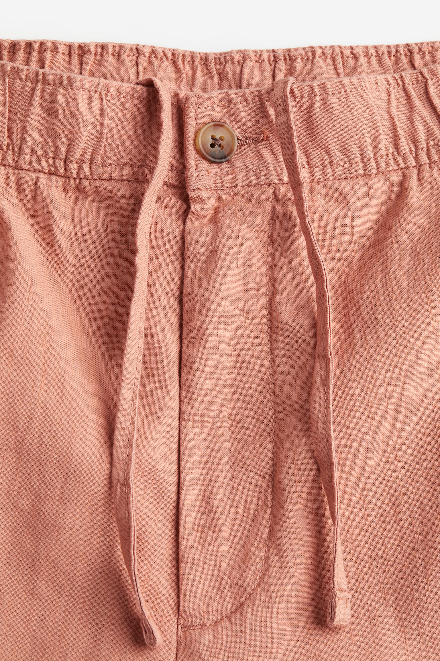 Regular Fit Linen Mix Pants - Salmon pink/Light beige/White/Blue/Black/Light green beige - 3