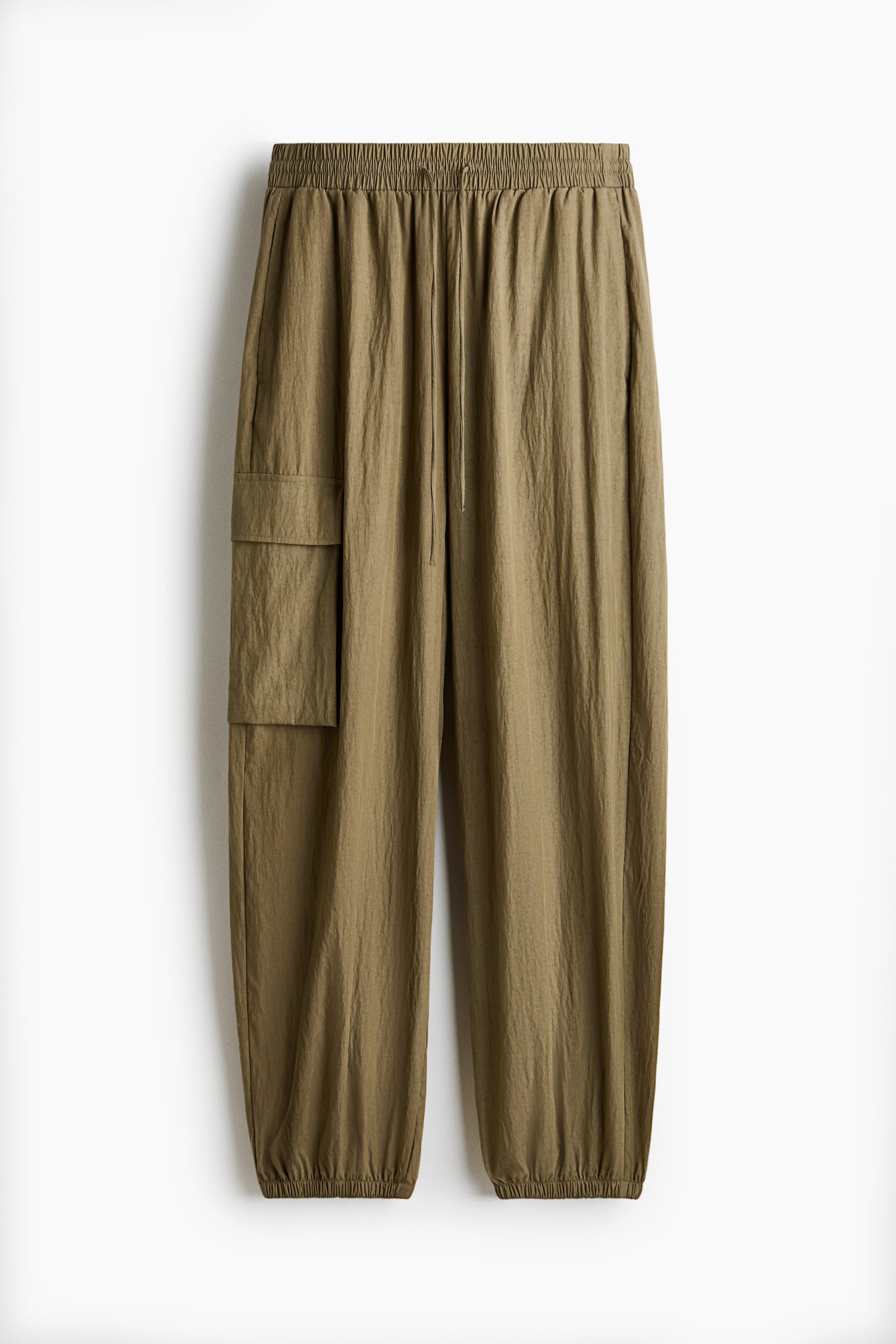 Loose-Fit Barrel-Leg Pants - Khaki green - 1