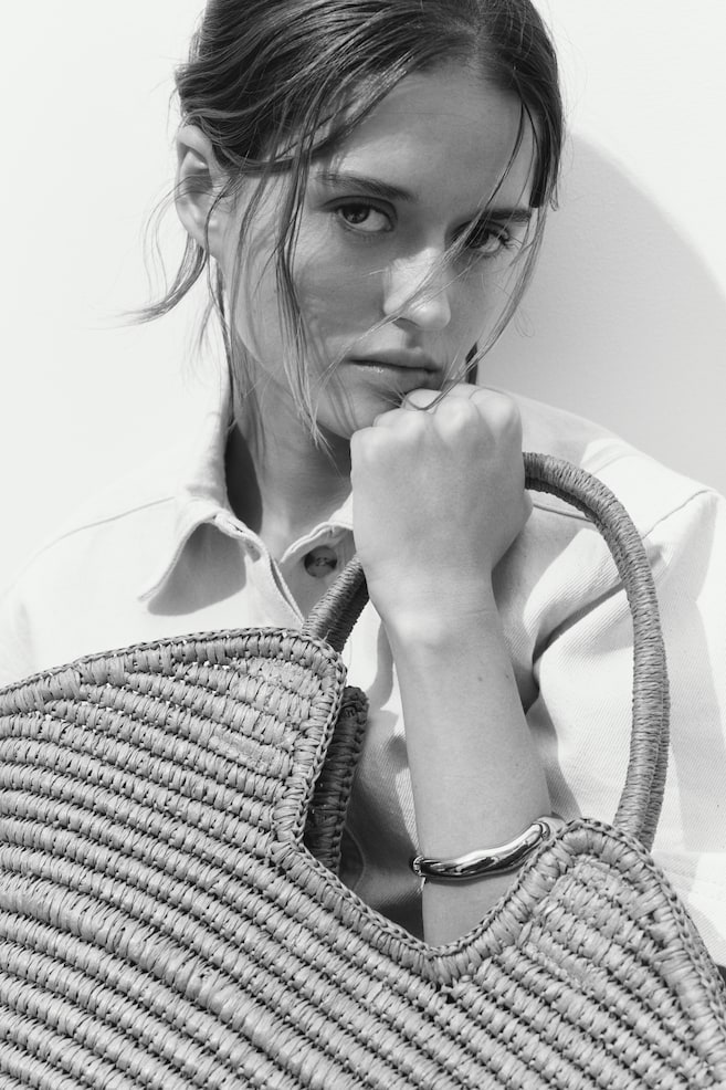 Straw Shopper - Beige/Light beige/striped - 5