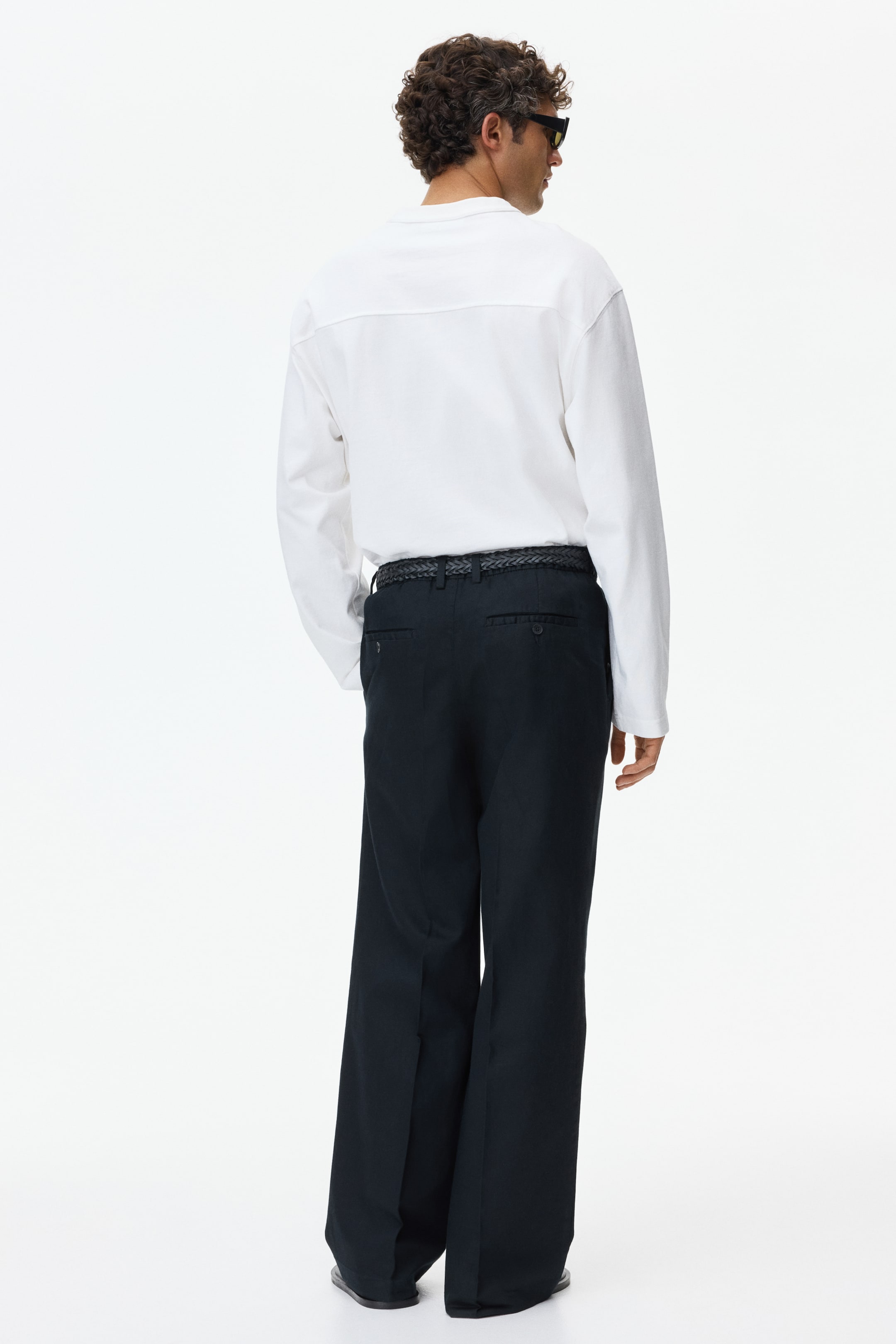 Loose-Fit Linen-Blend Pants