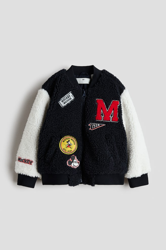 Teddy baseball jacket - Navy blue/Mickey Mouse/Cream/Bluey - 1