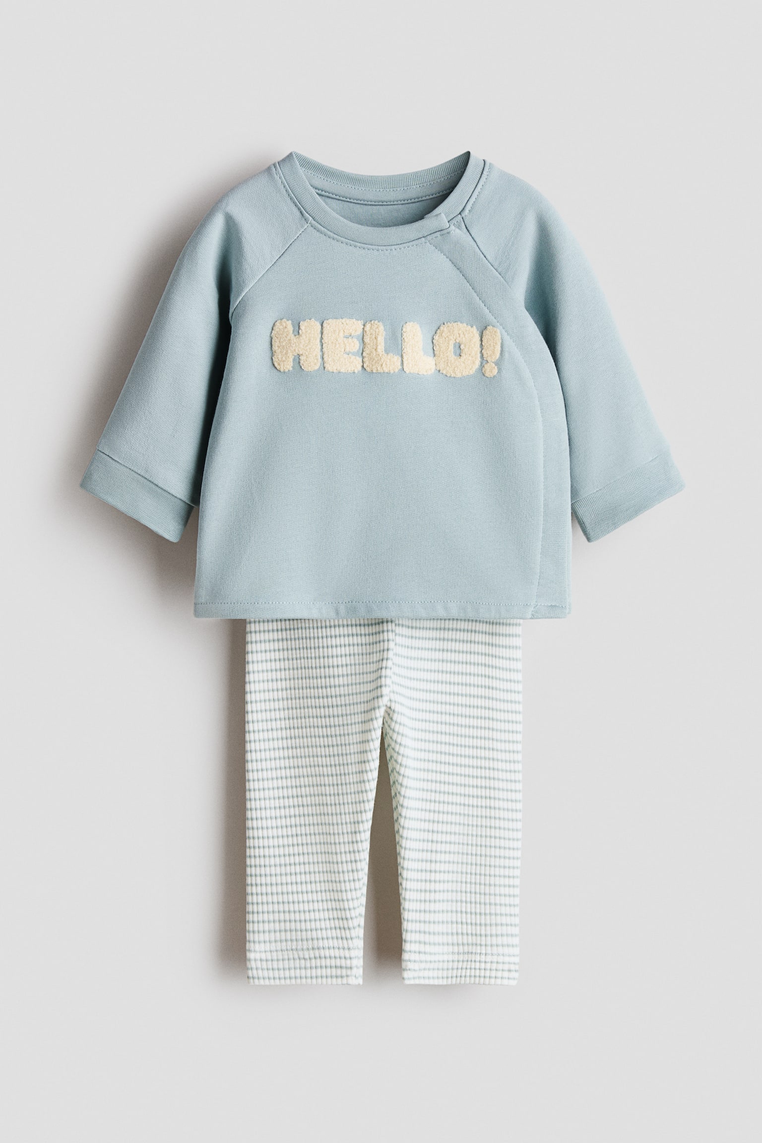 2-piece cotton set - Light turquoise/Hello!/Light green/Tiny Dreamer/Light beige/Floral/Cream/Hello/Light beige/Love/Natural white/Striped