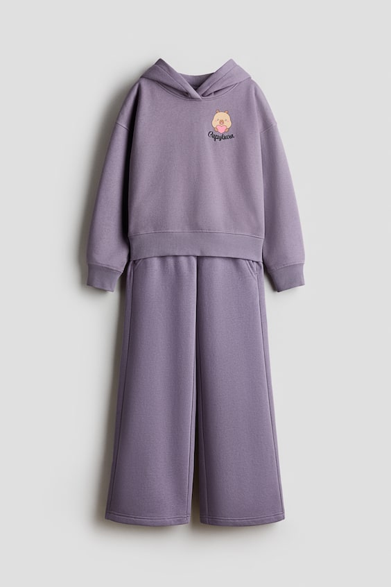 Детские комплекты H&M 2-Piece Sweatsuit with Motif, цвет: Тёмный сиреневый