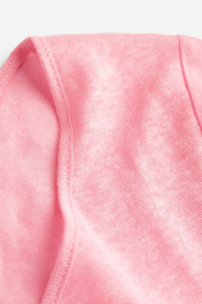 Linen jersey top - Pink/Red - 5