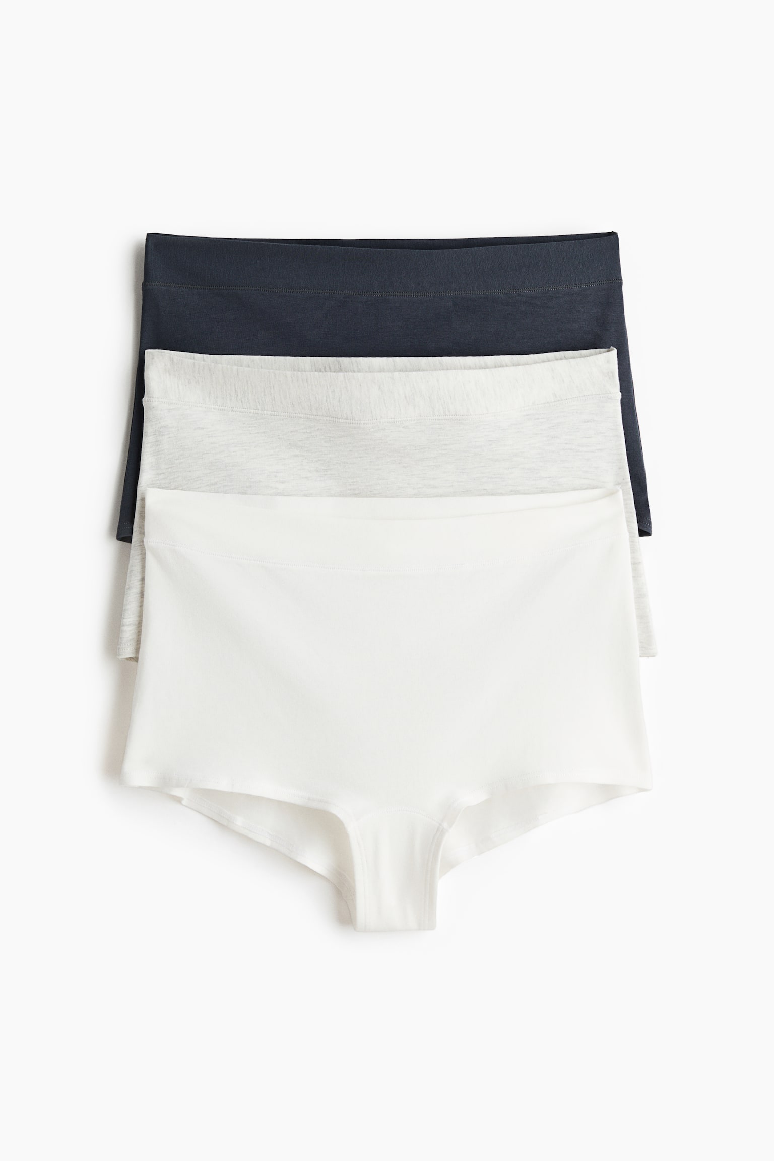 Shortie in cotone 3 pezzi - Navy blue/Light grey marl/White/Nero/Beige/rosa polvere/crema