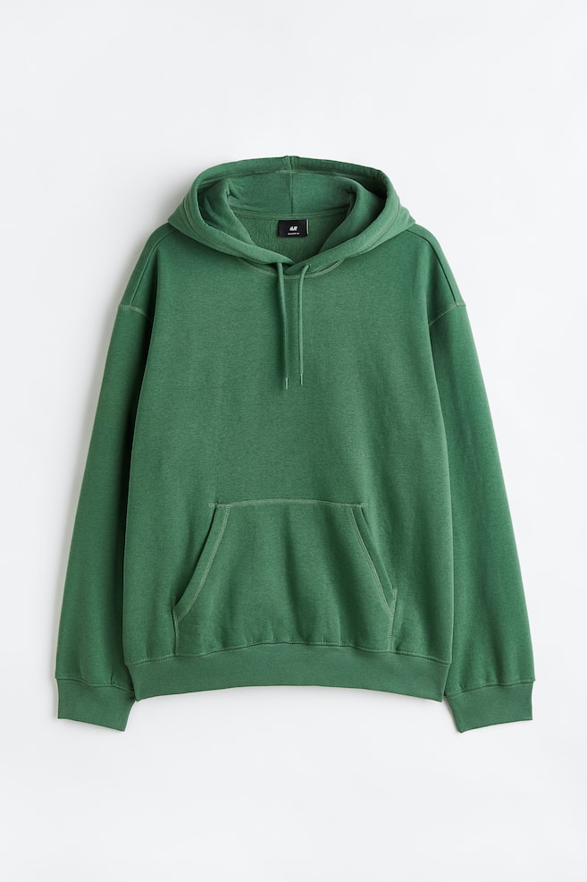 Relaxed Fit Hoodie - Dark green/Black/White/Light grey marl/dc/dc/dc/dc/dc/dc/dc/dc/dc/dc/dc - 2