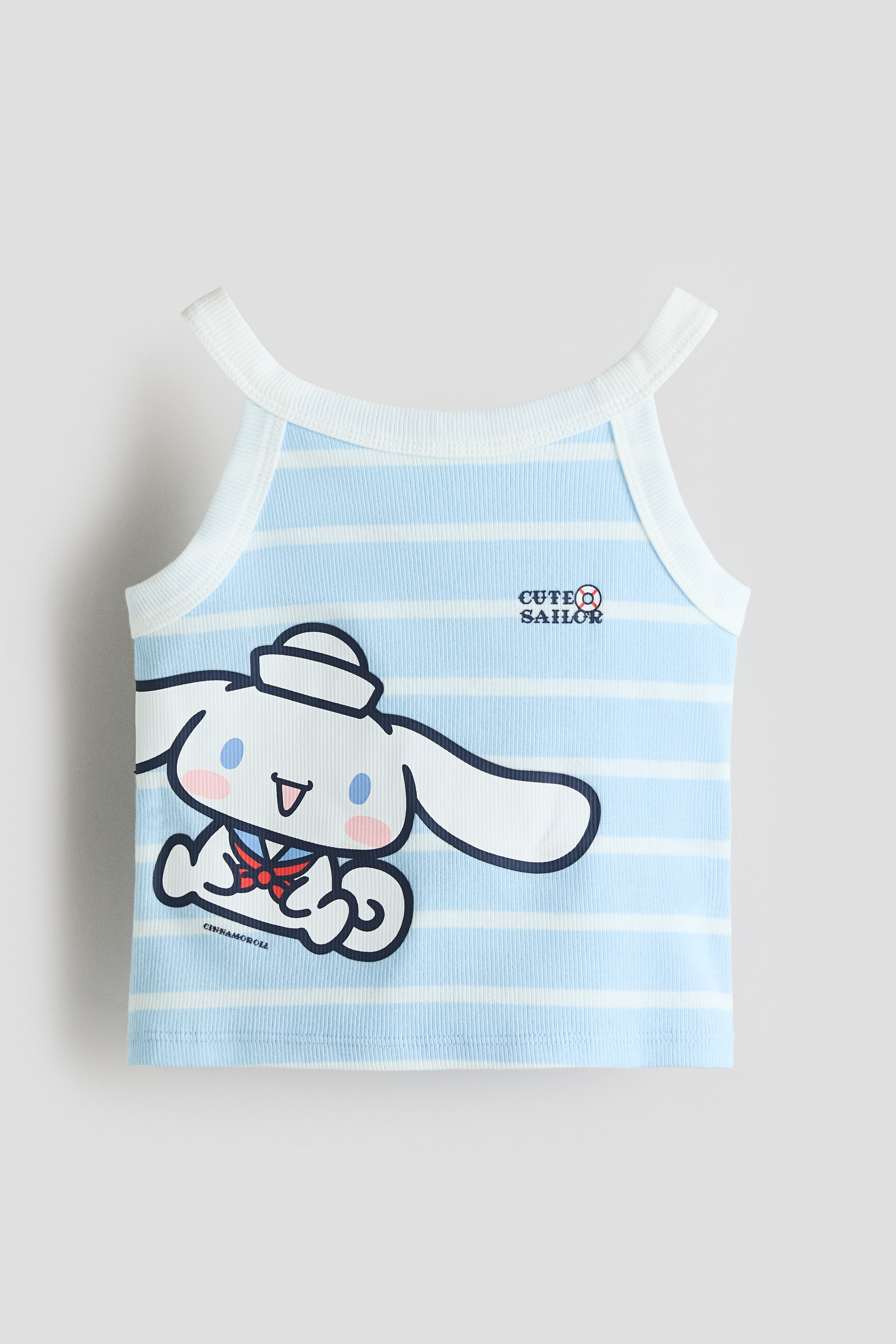Ribbed motif-detail vest top - Light blue/Cinnamoroll/Navy blue/Hello Kitty/White/Hello Kitty