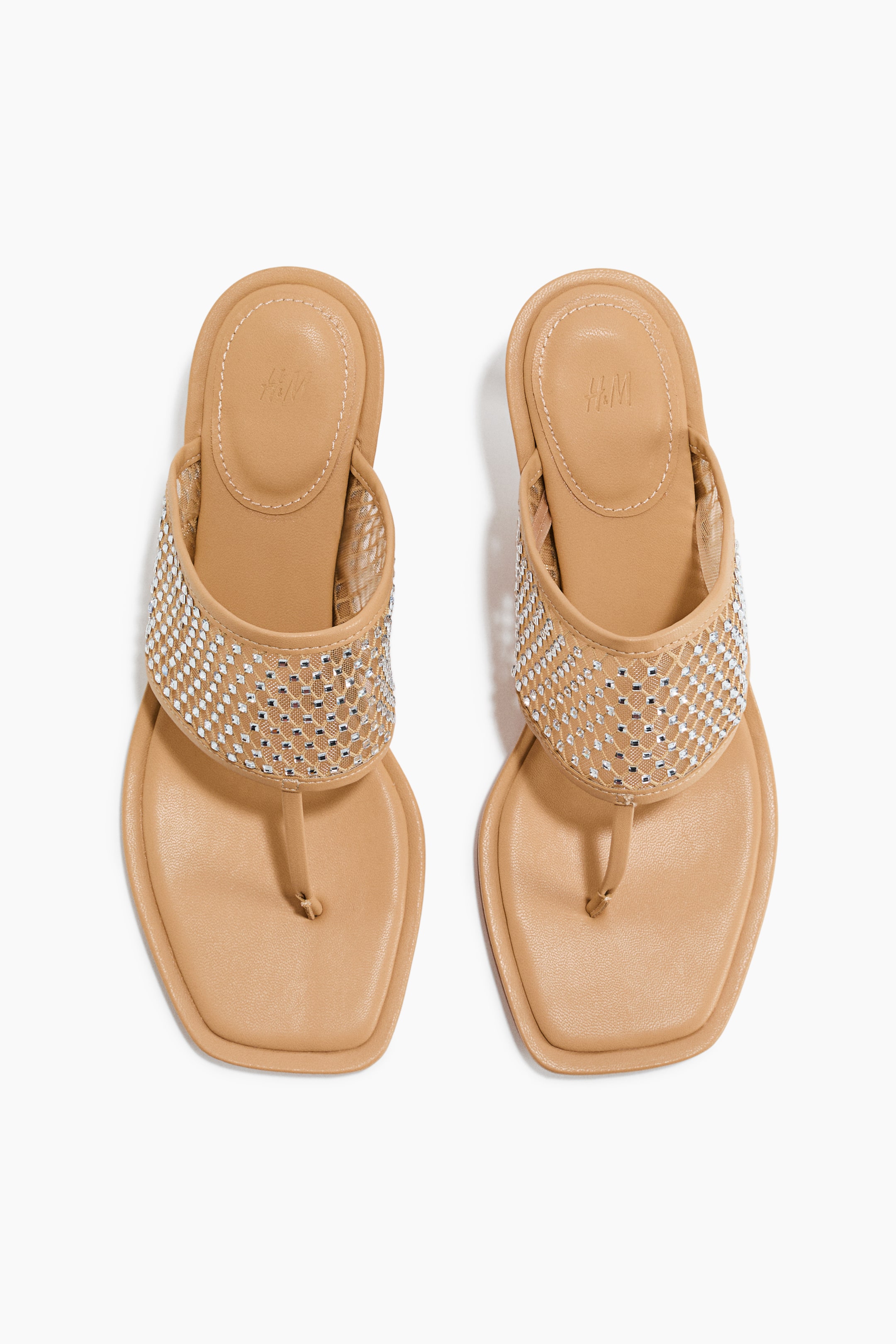 Женские сандалии H&M Embellished Kitten-Heeled Sandals — фото 3