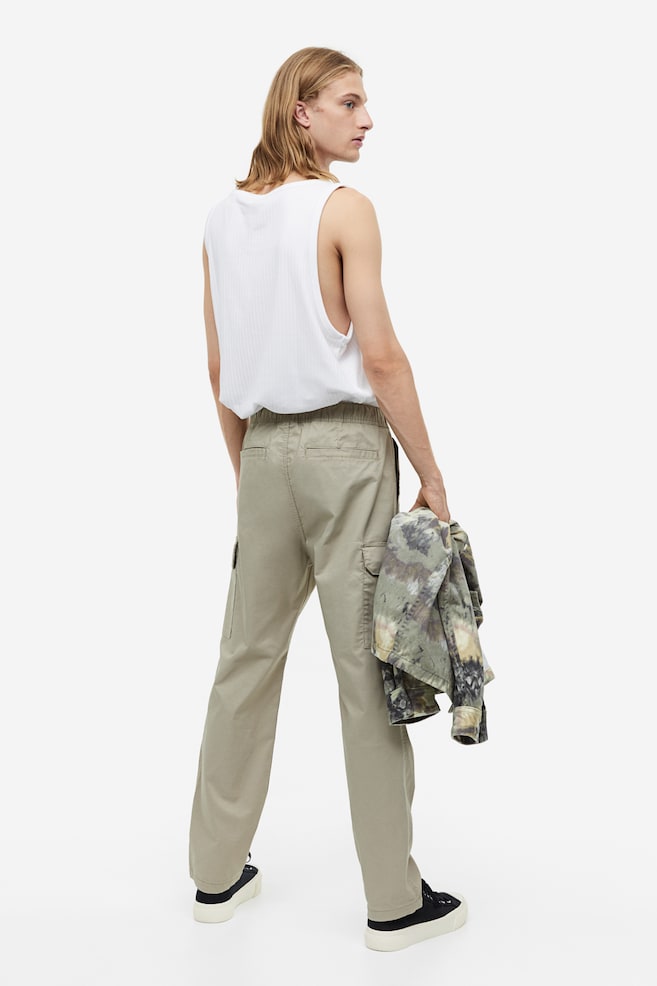Pantaloni cargo in tessuto ripstop Regular Fit - Beige/Nero/Grigio/Verde kaki scuro - 7