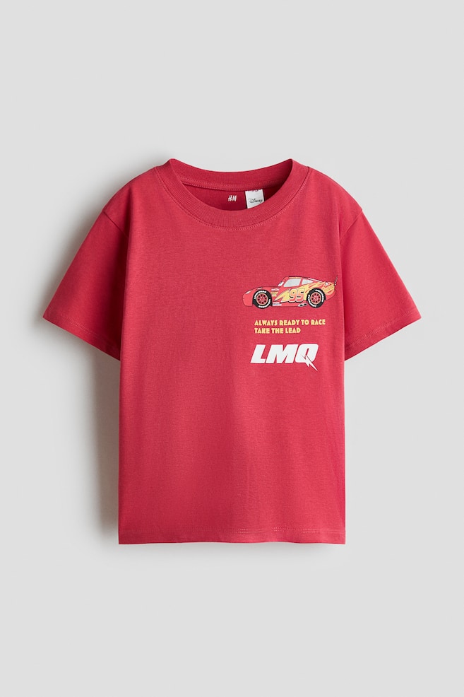 Printed Cotton T-Shirt - Red/Cars/Red/Spider-Man/White/Minecraft/Dark gray/Batman/Light green/Hot Wheels - 1