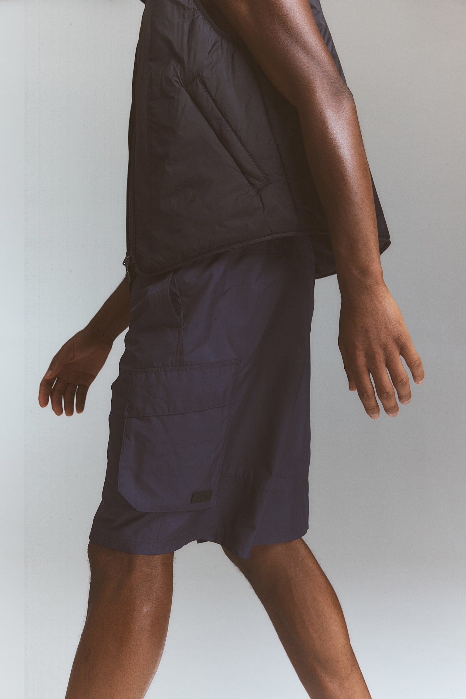 Long cargo sports shorts - Steel blue - 8