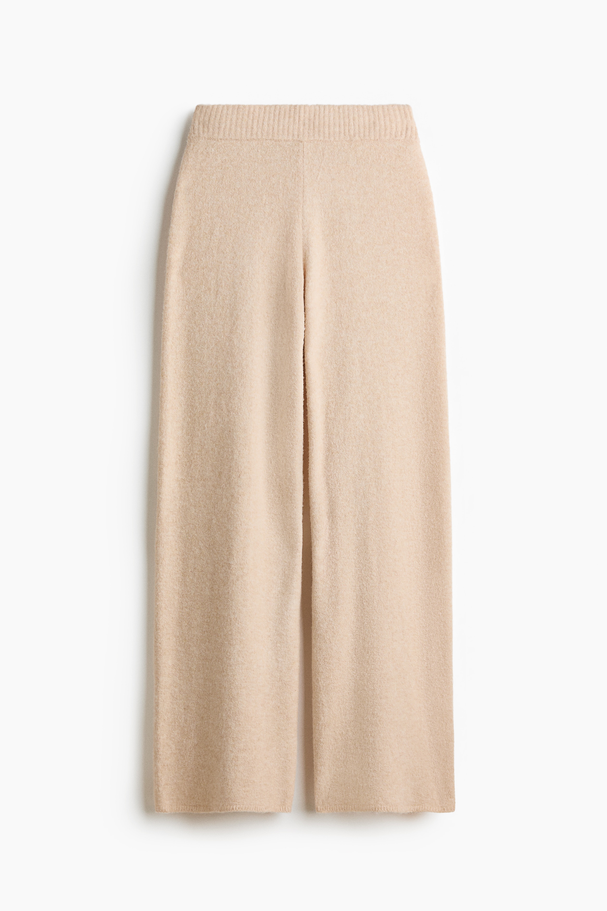 Pantalón amplio de punto - Beige claro jaspeado/Azul marino/Marrón oscuro