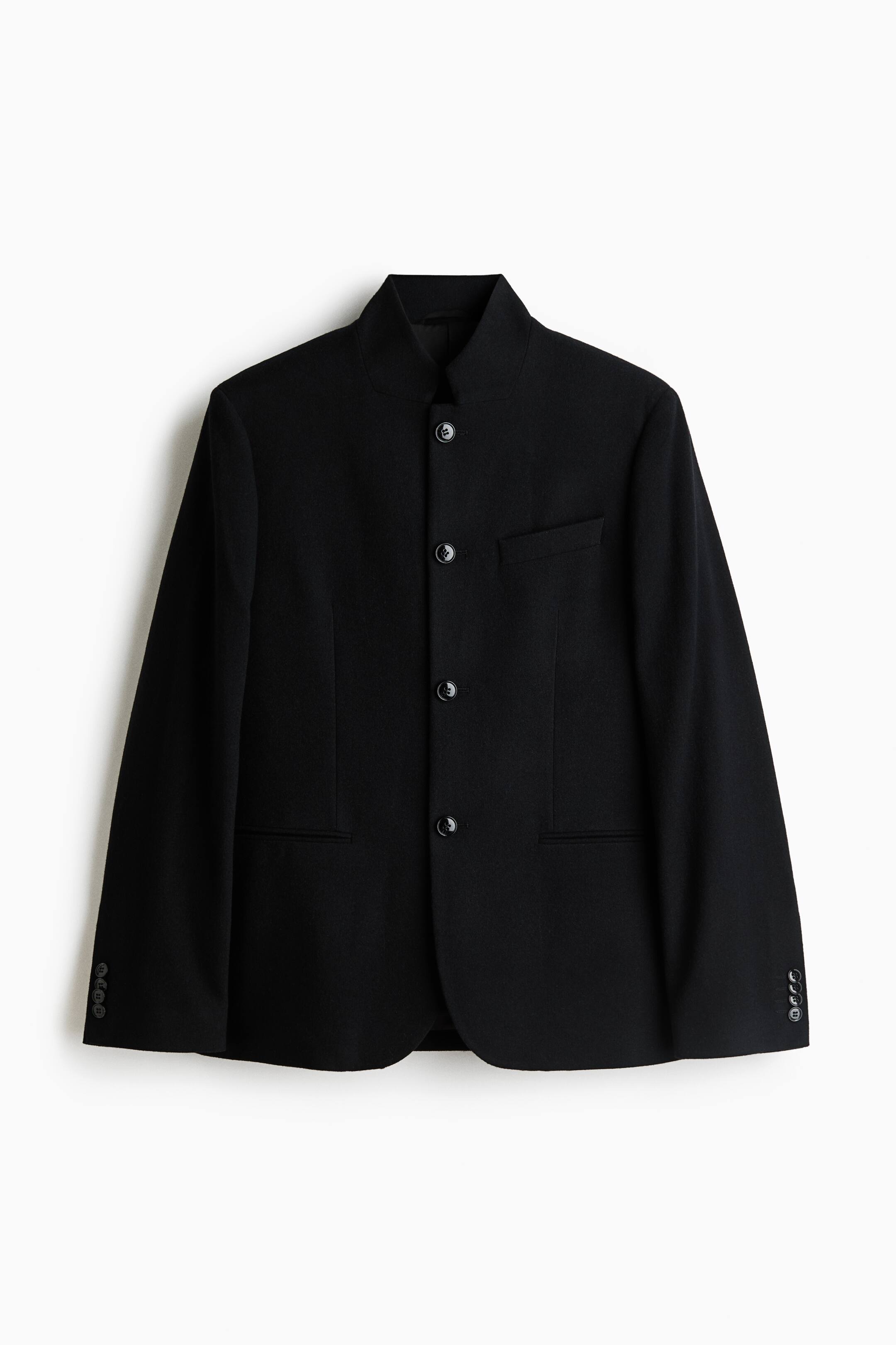 View larger image: Relaxed Fit Single-breasted wool-blend jacket - Black - Men | H&M 1