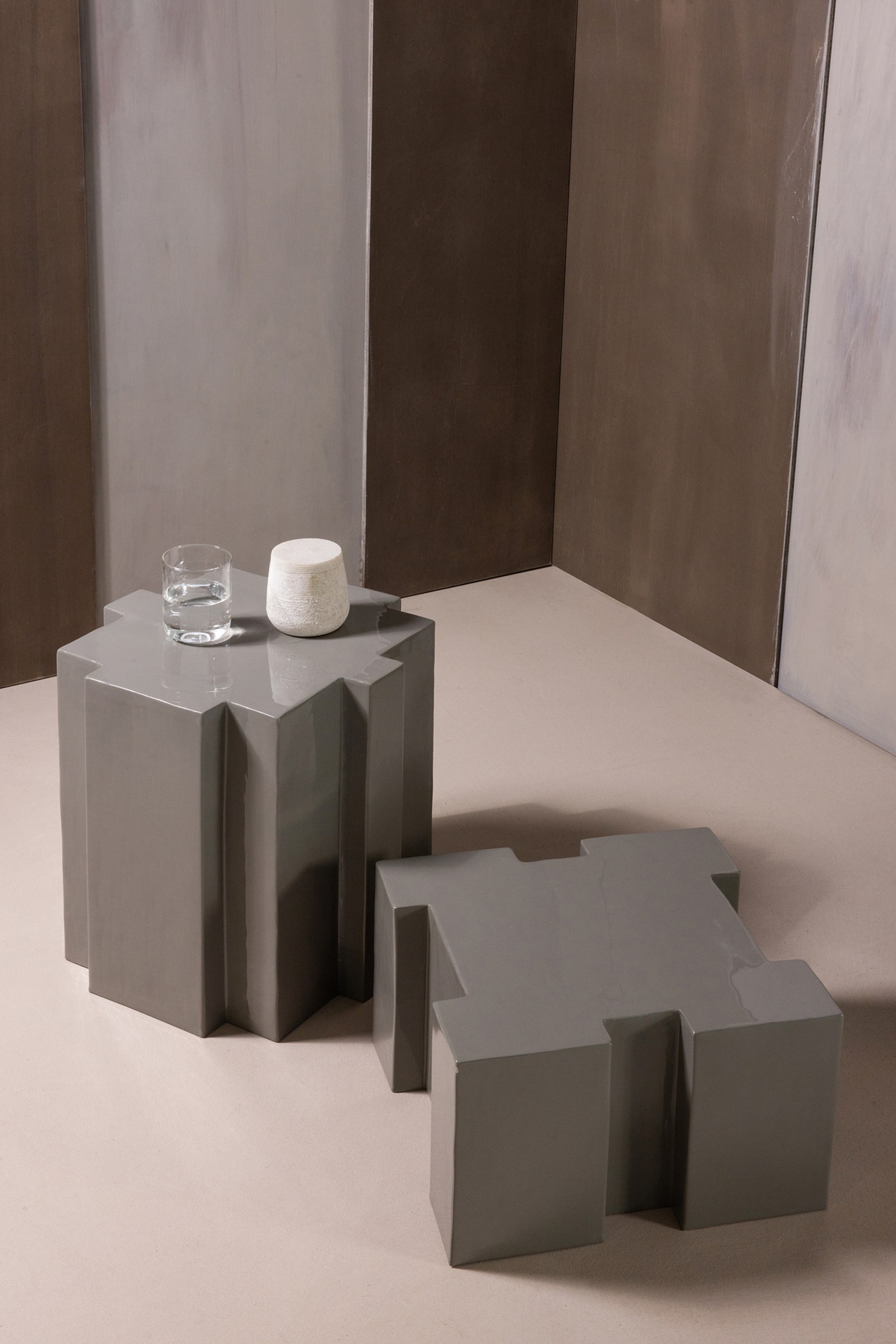 Jasmir Beistelltisch - Grau - 1