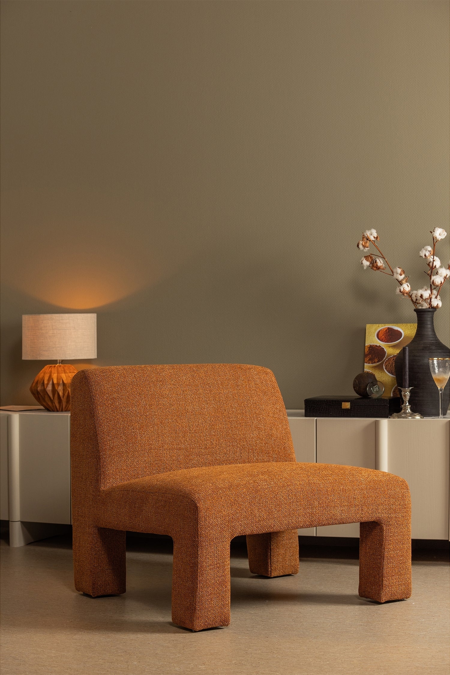 Lavid Fauteuil - Orange/Naturel