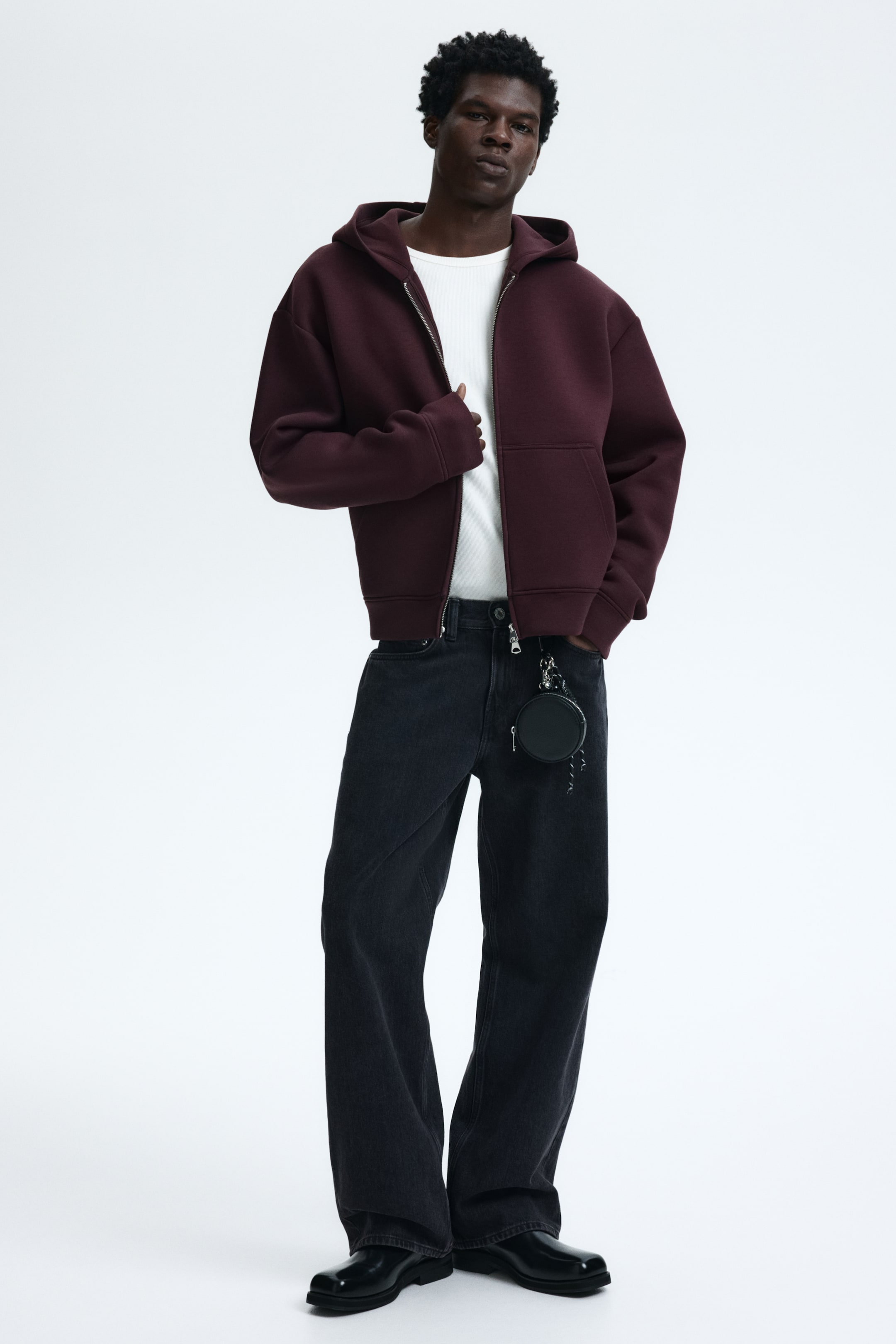 View larger image: Loose-Fit Hooded Jacket - Burgundy - Men | H&M CA 2