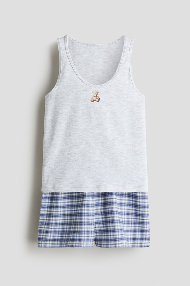 Cotton pyjamas - Grey marl/Teddy bear - 1