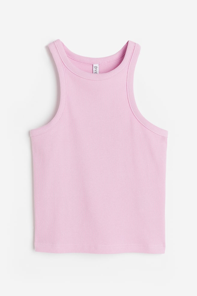 Cropped vest top - Light pink/White/Black/Beige - 2