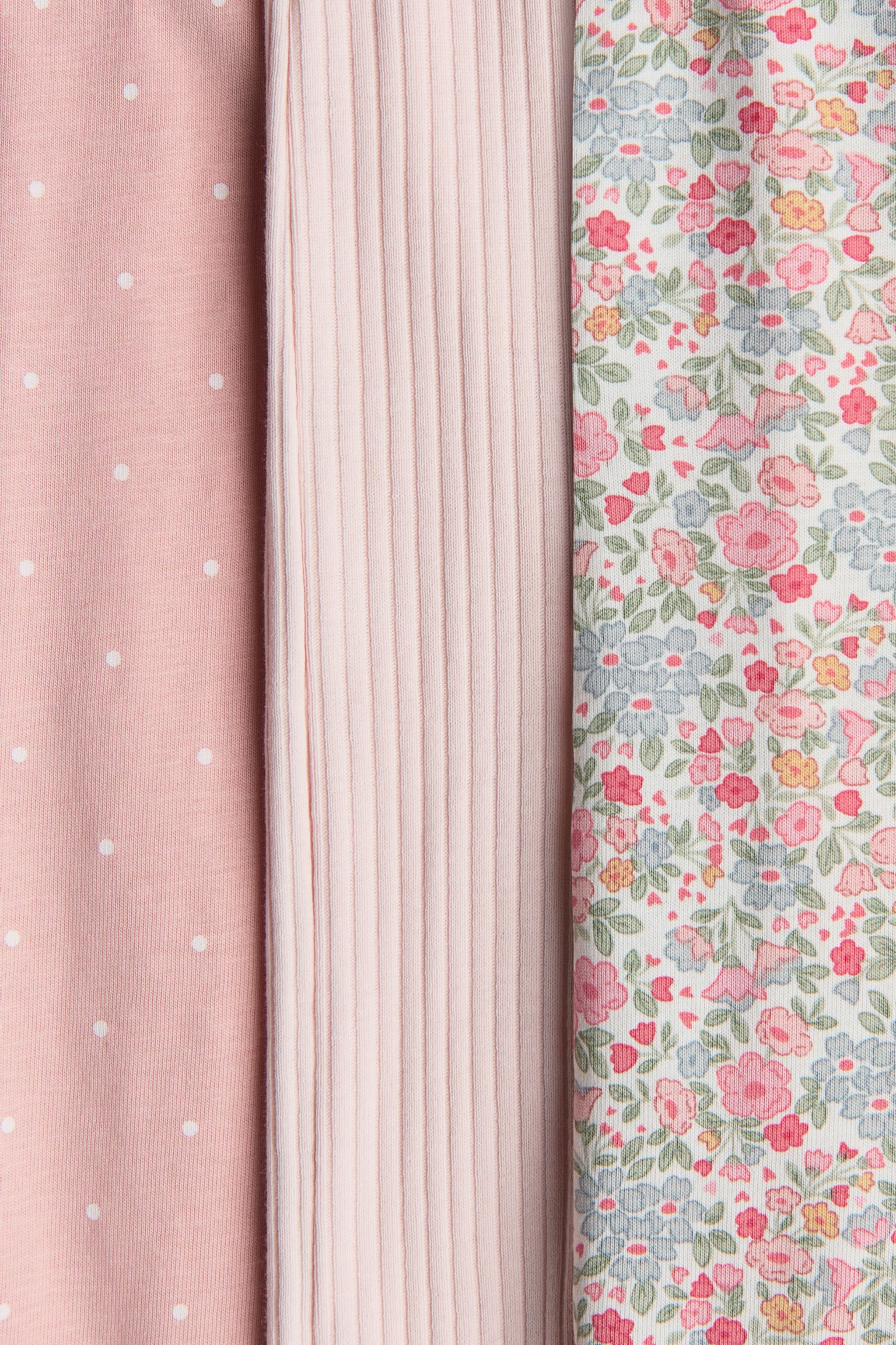 3-pack zip-up sleepsuits-Dusty pink/Floral - 2