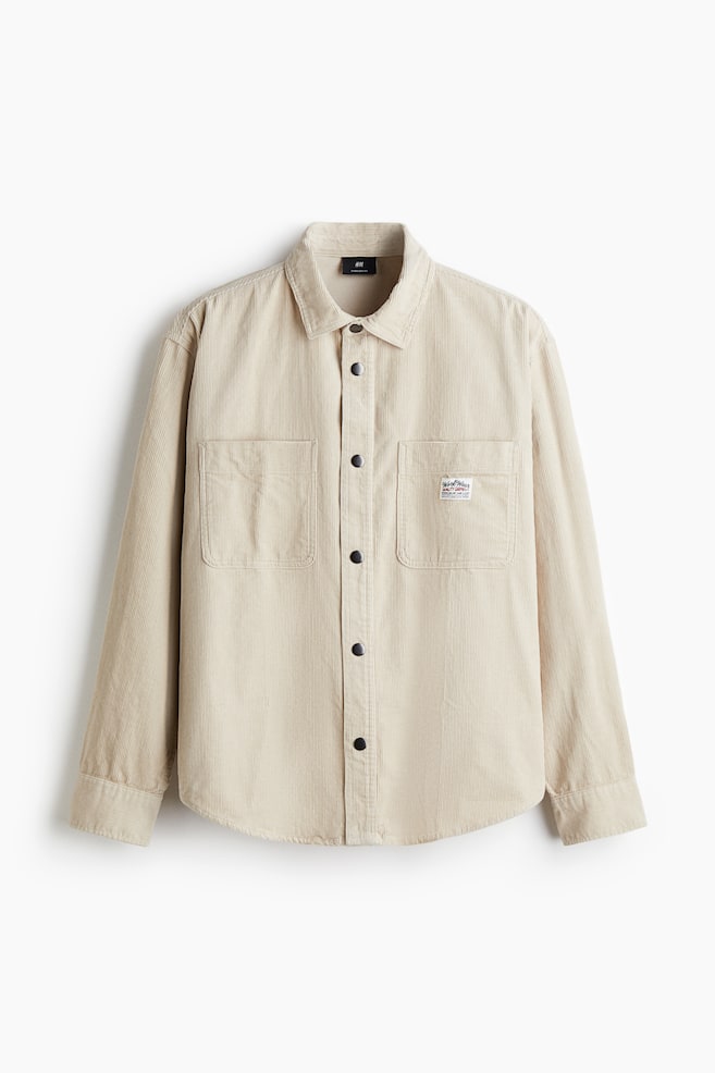 Oversized Cotton Corduroy Shirt - Light beige/Dark brown/Dark green/Light blue - 1