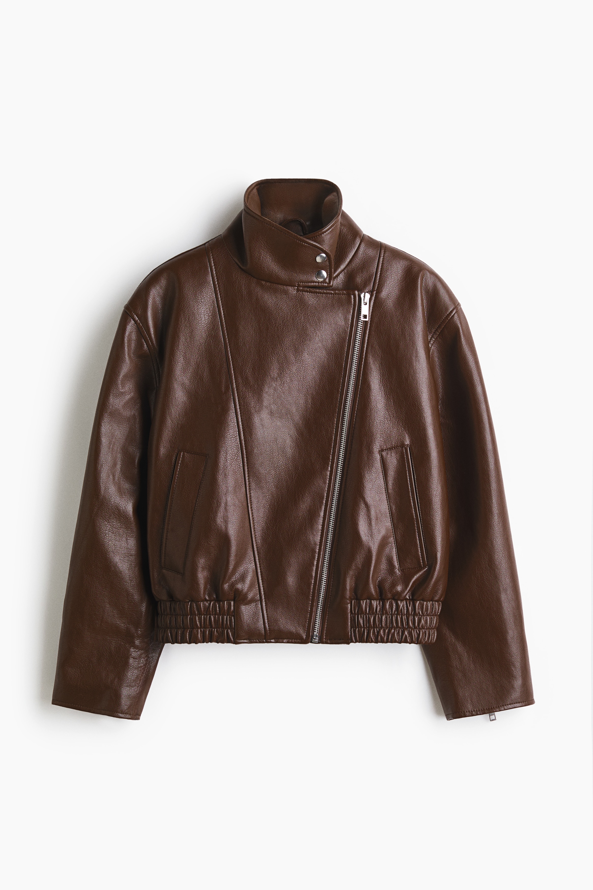 Jakna od obloženog materijala - Tamnosmeđa