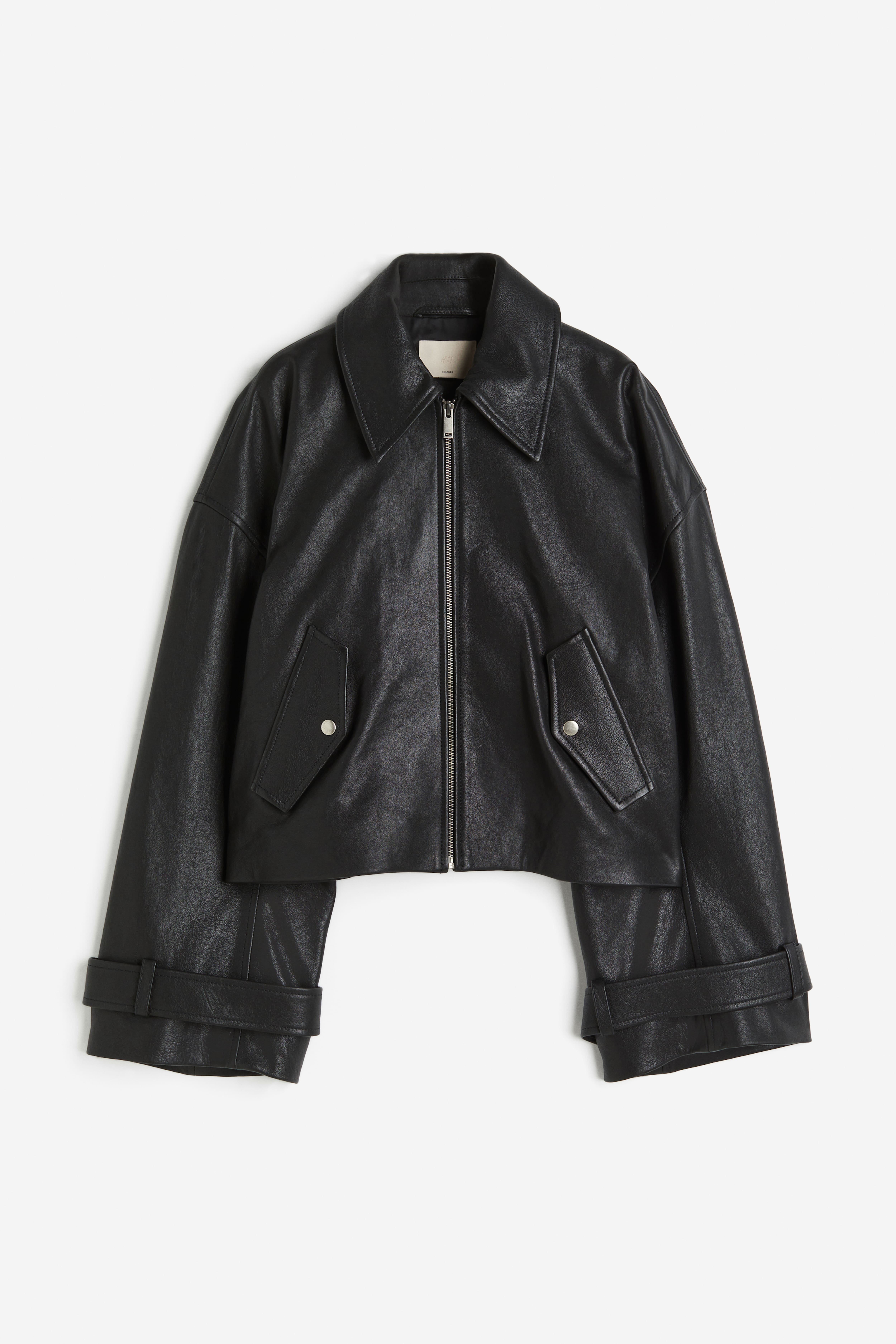 H&m women's leather jacket best sale