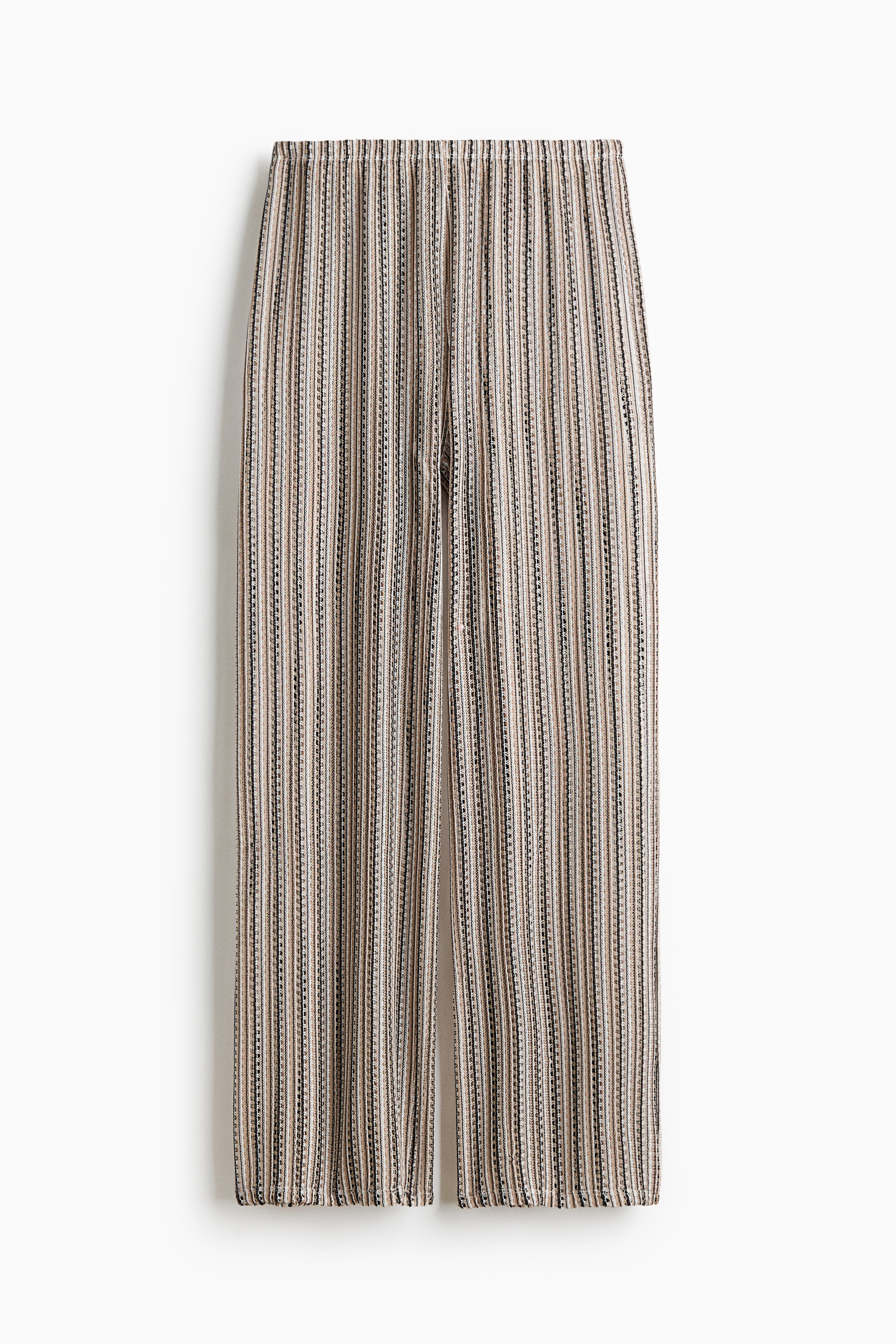 Weite Hose in Ajourstrick - Hellbeige/Schwarz gestreift/Schwarz/Hellblau/Gestreift