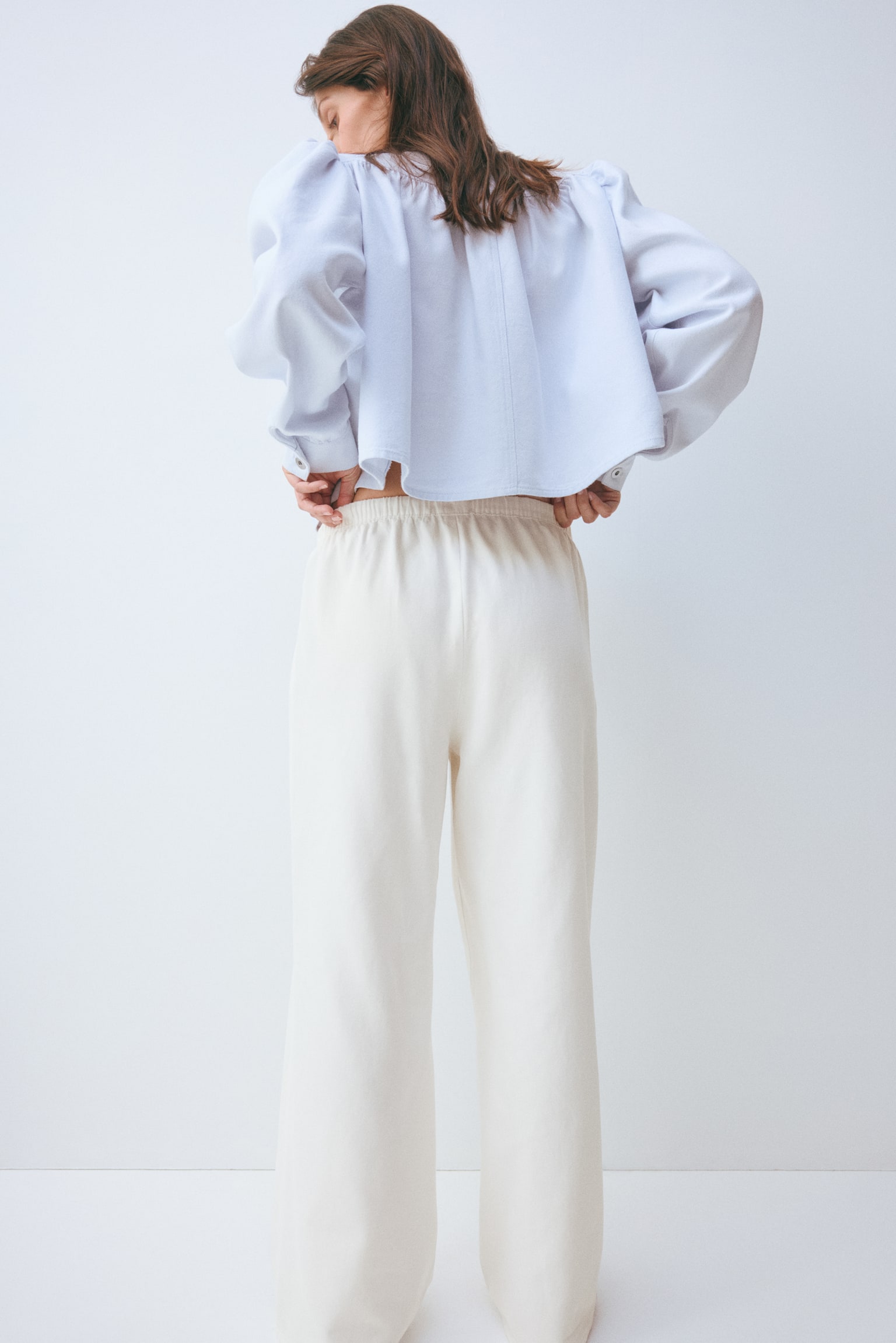 MAMA מכנסי ג'ינס עם שרוך קשירה - לבן - 5