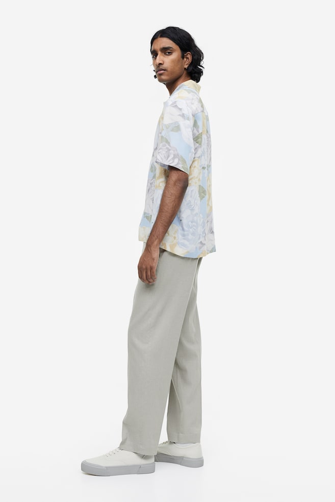 Regular Fit Linen-mix trousers - Light grey/Light green-beige/White/Blue/dc - 7