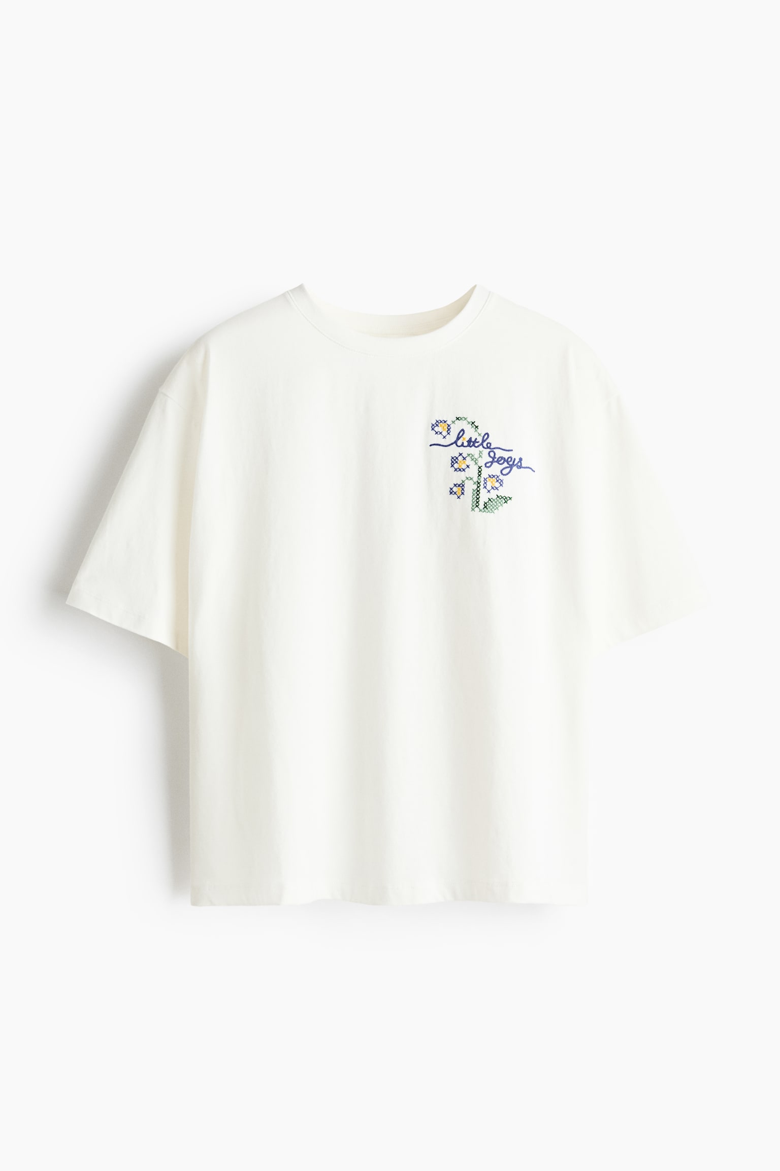 Embellished T-shirt - White/Little Joys/Light grey marl/Serenity - 1
