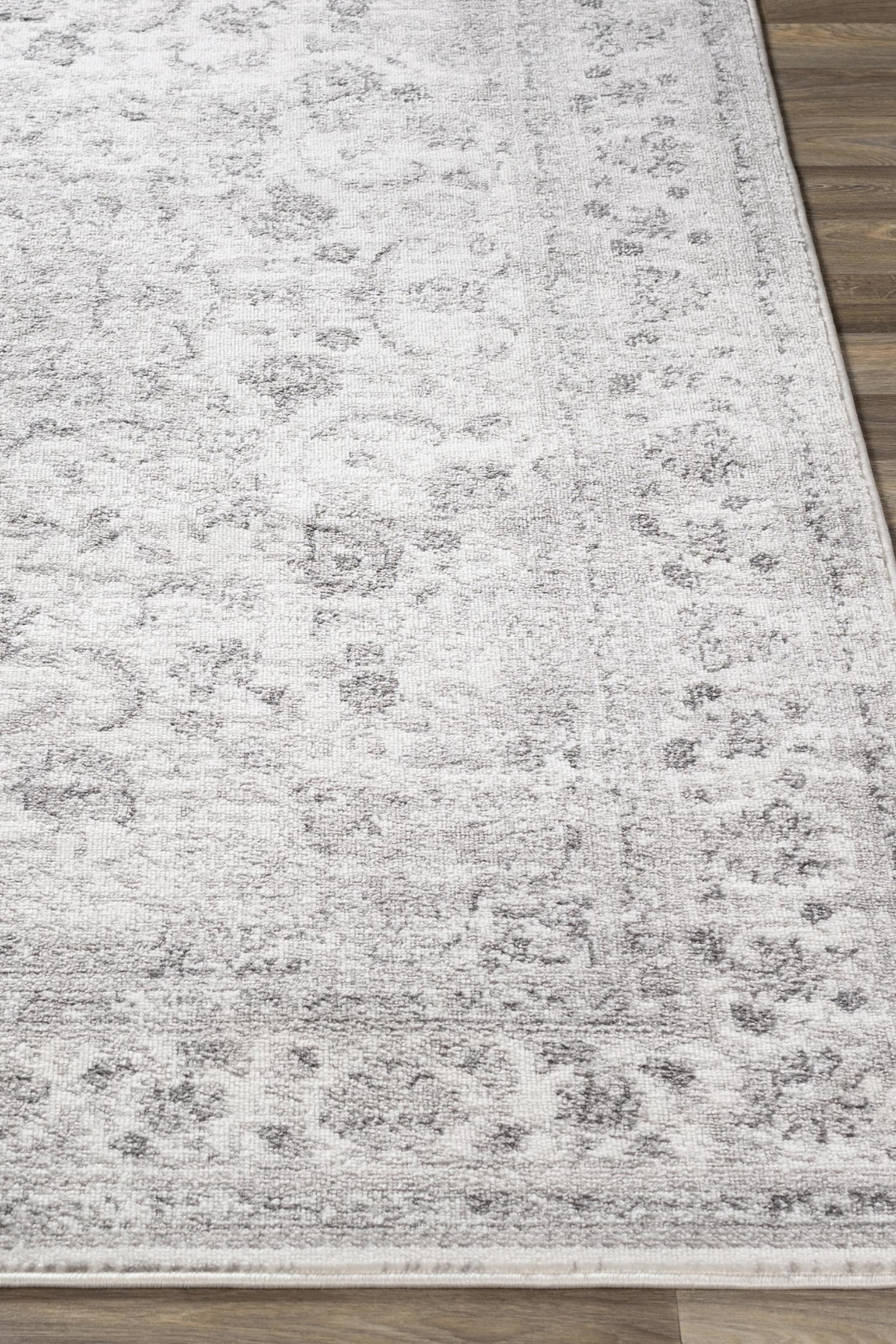 Sanvi Oriental Vintage Area Rug - Grey, White - 3