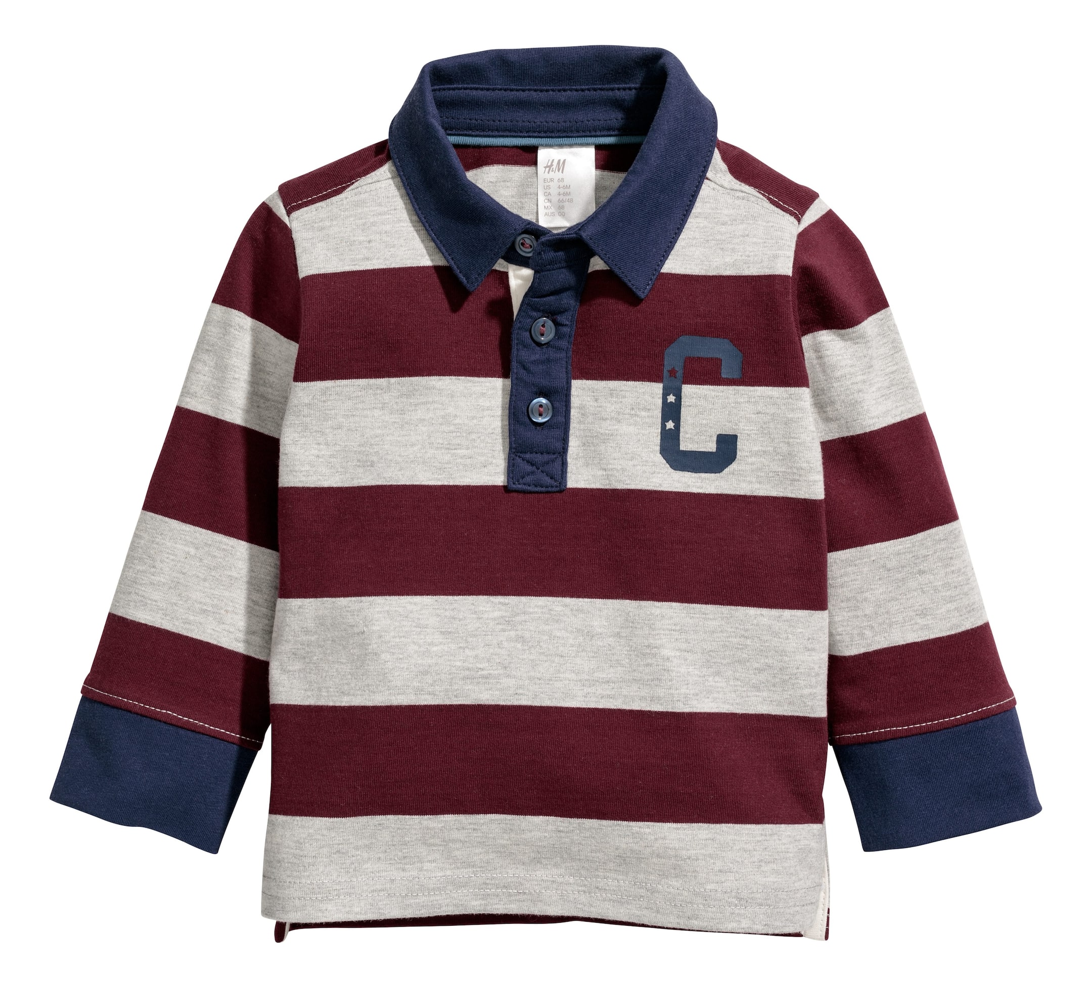 Näytä suurempi kuva: Rugby-paita - Tummanpunainen/Raidallinen - Kids | H&M FI 1