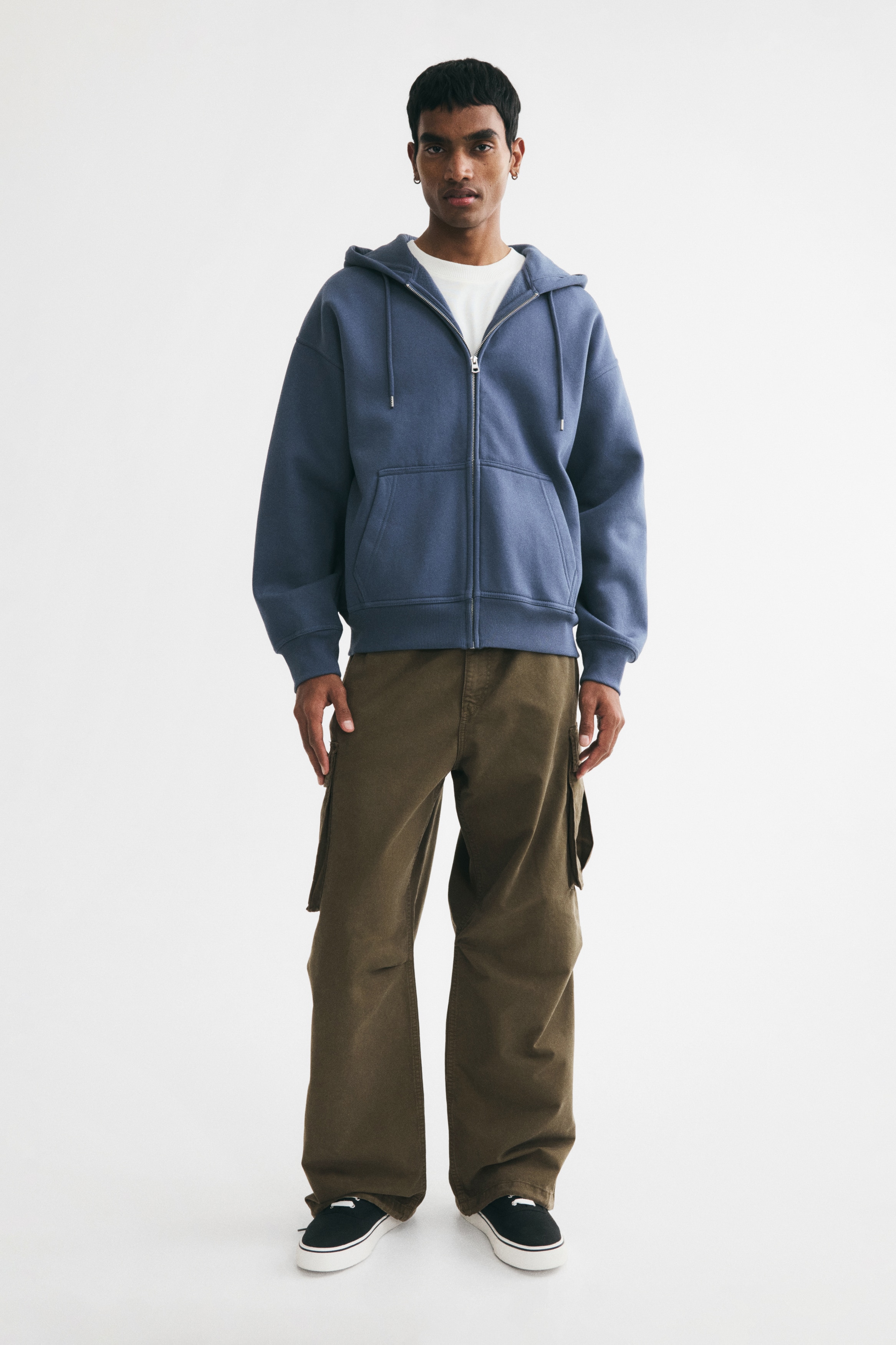 Loose-Fit Cargo Pants - Khaki green/Black/Dark gray