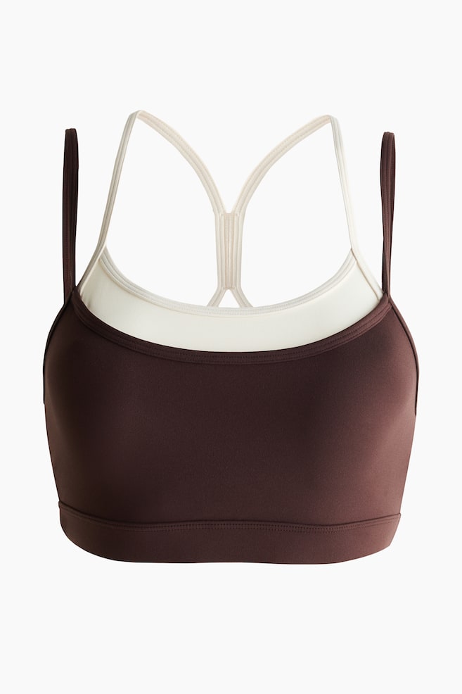 Sports bra with SoftMove™ - Warm brown/Light truffle/Colour block/Butter yellow/Moss green - 1