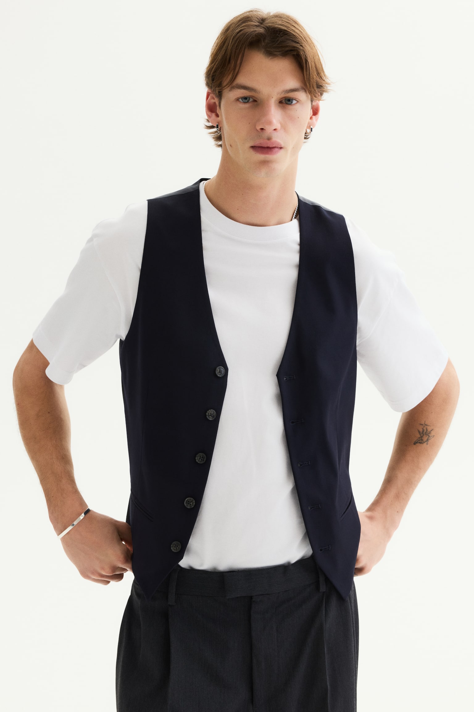 Slim Fit Suit waistcoat - Navy blue/Black - 5