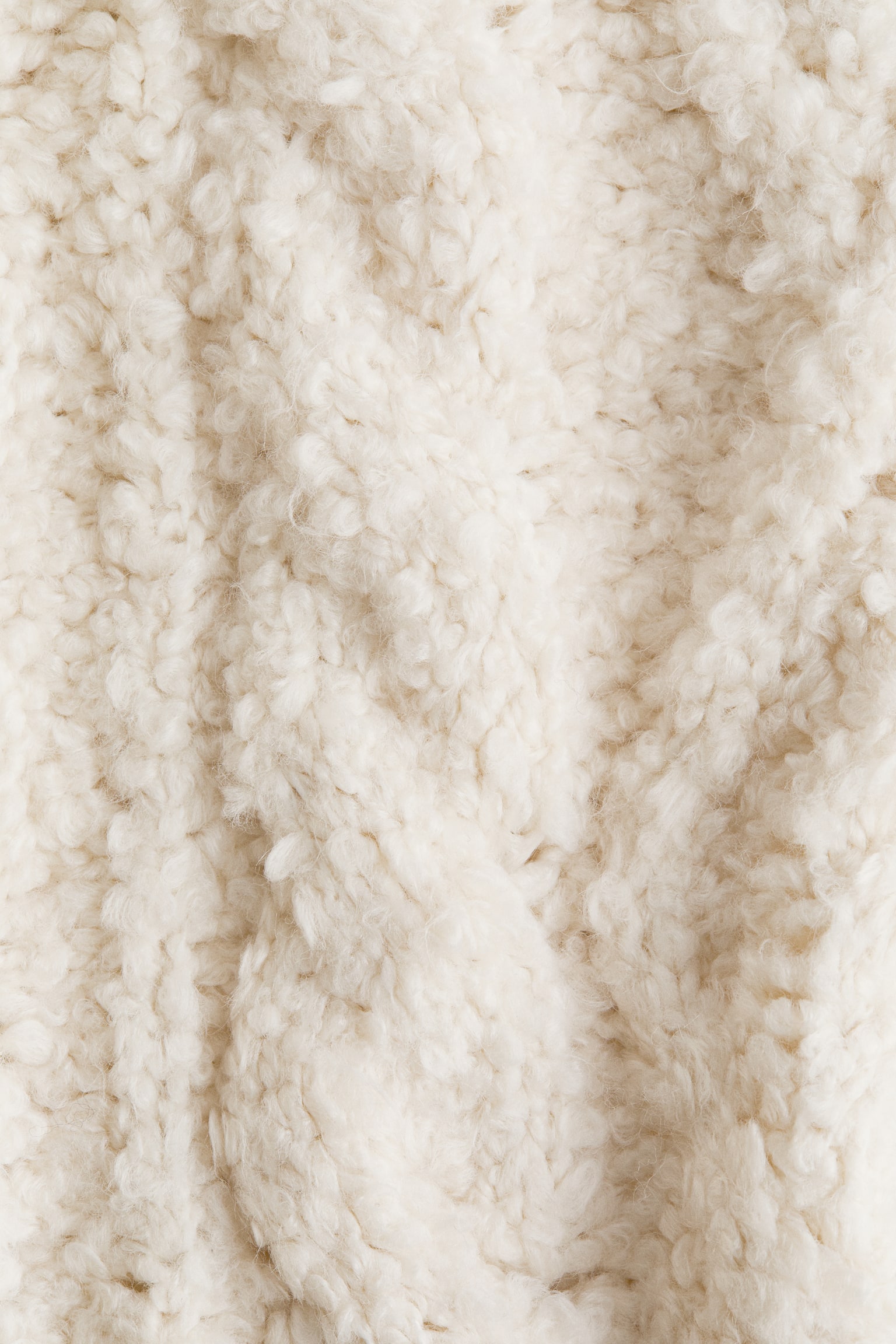 Pull en maille torsadée - Crème - 5