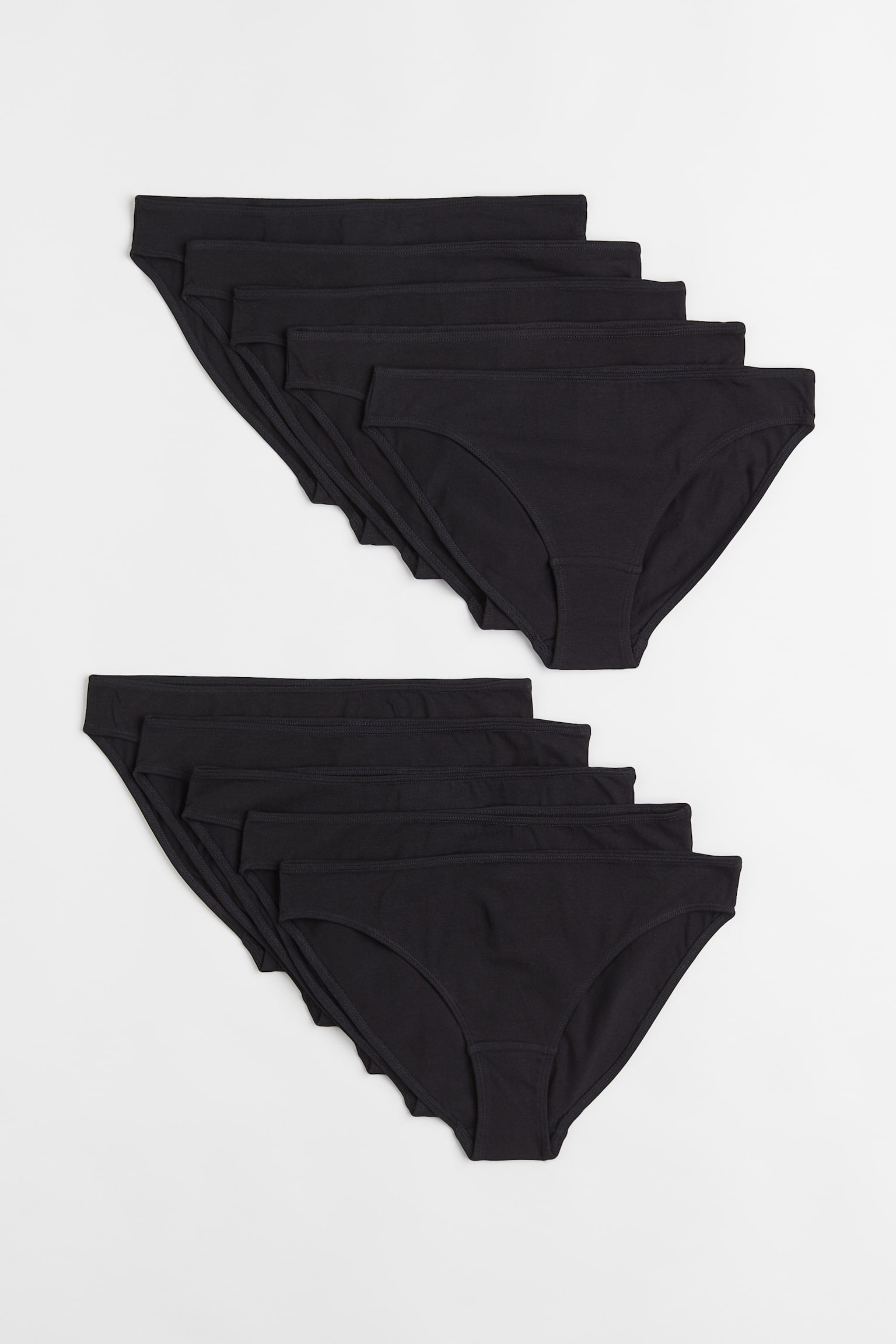 10-pack cotton bikini briefs - Black - 1