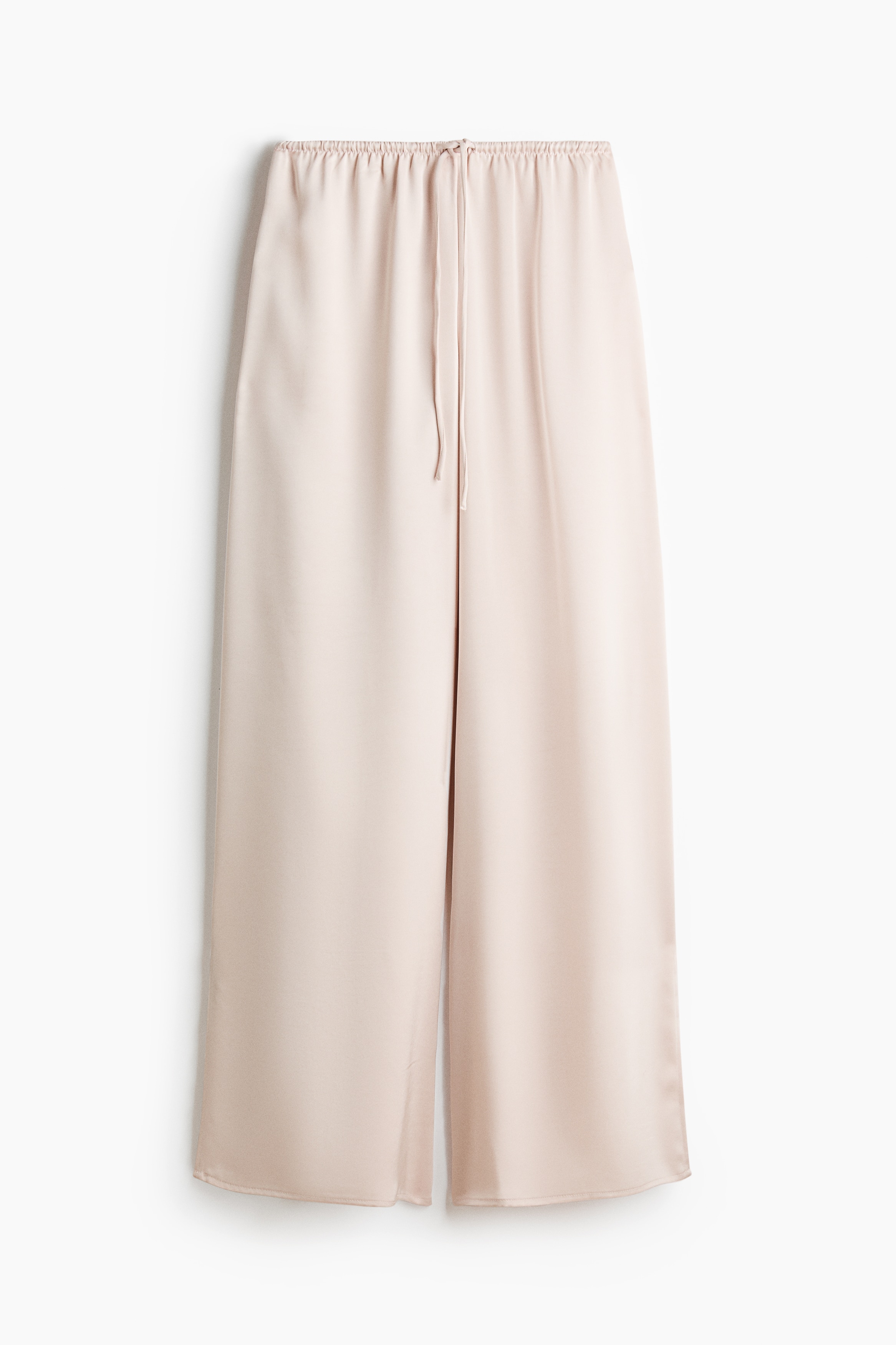 Drawstring satin pyjama bottoms - Pale beige