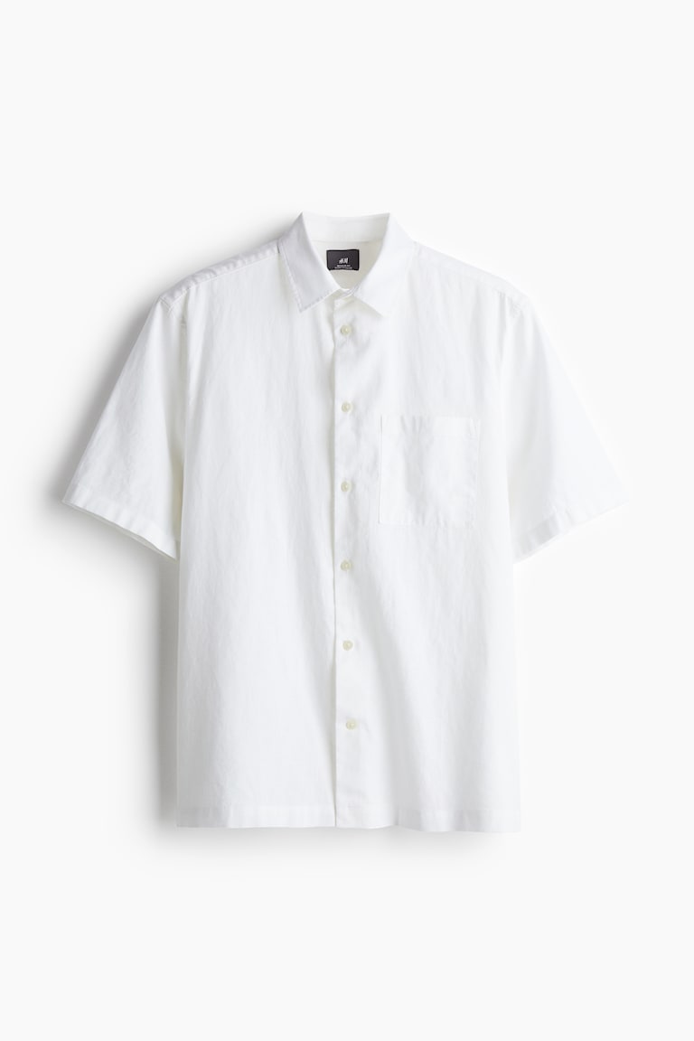 Regular Fit Linen-blend shirt - Main Image
