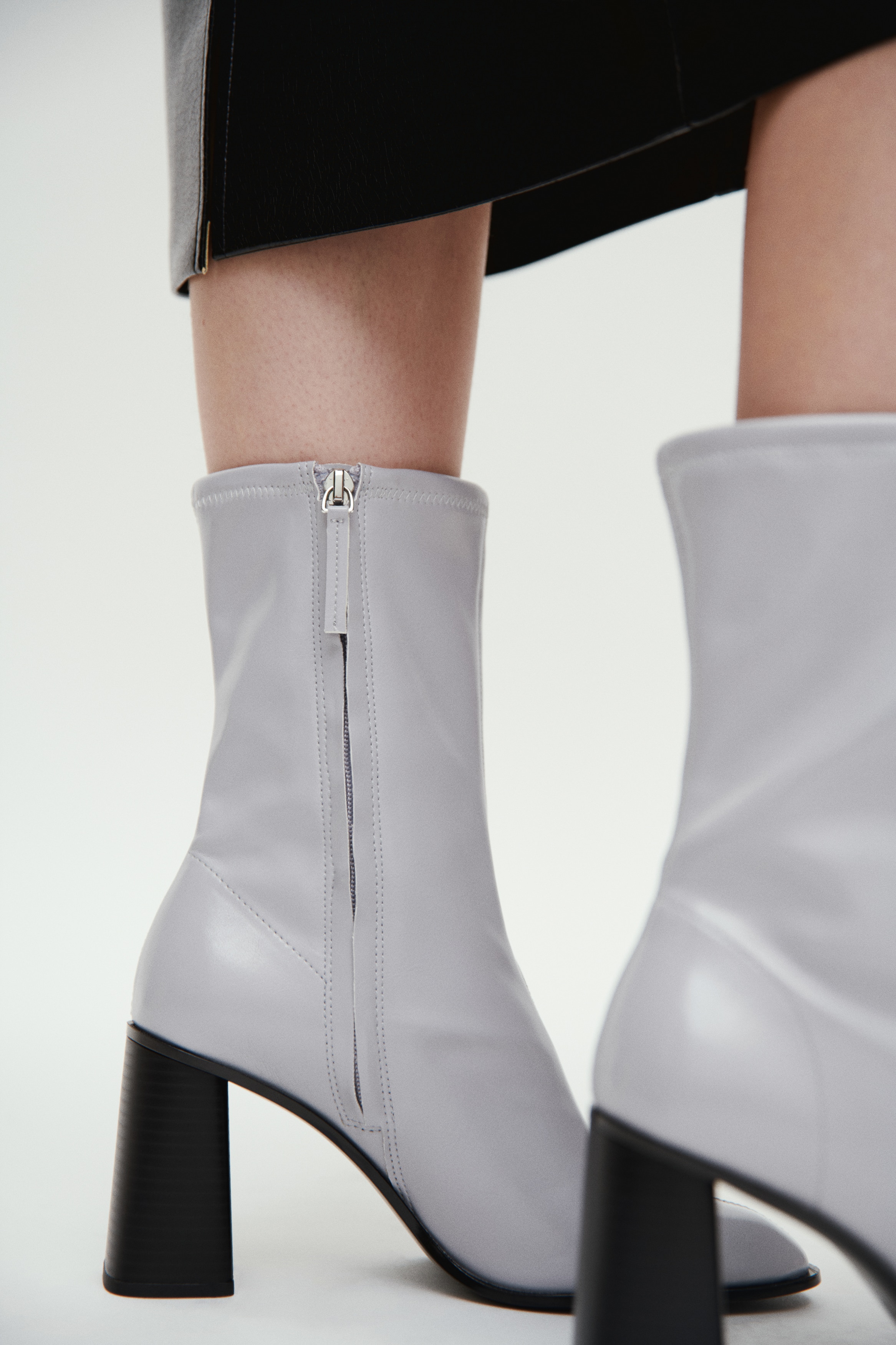 Ladies - Light grey Block-heeled ankle boots - Size: 3  - H&M