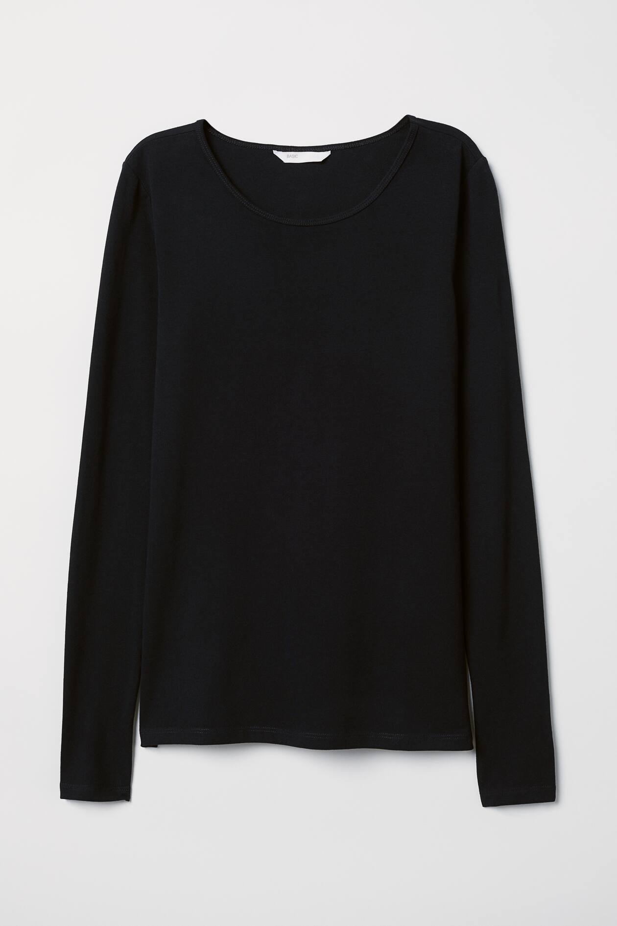 Long-sleeved Jersey Top - Long sleeve - Black - Ladies | H&M US