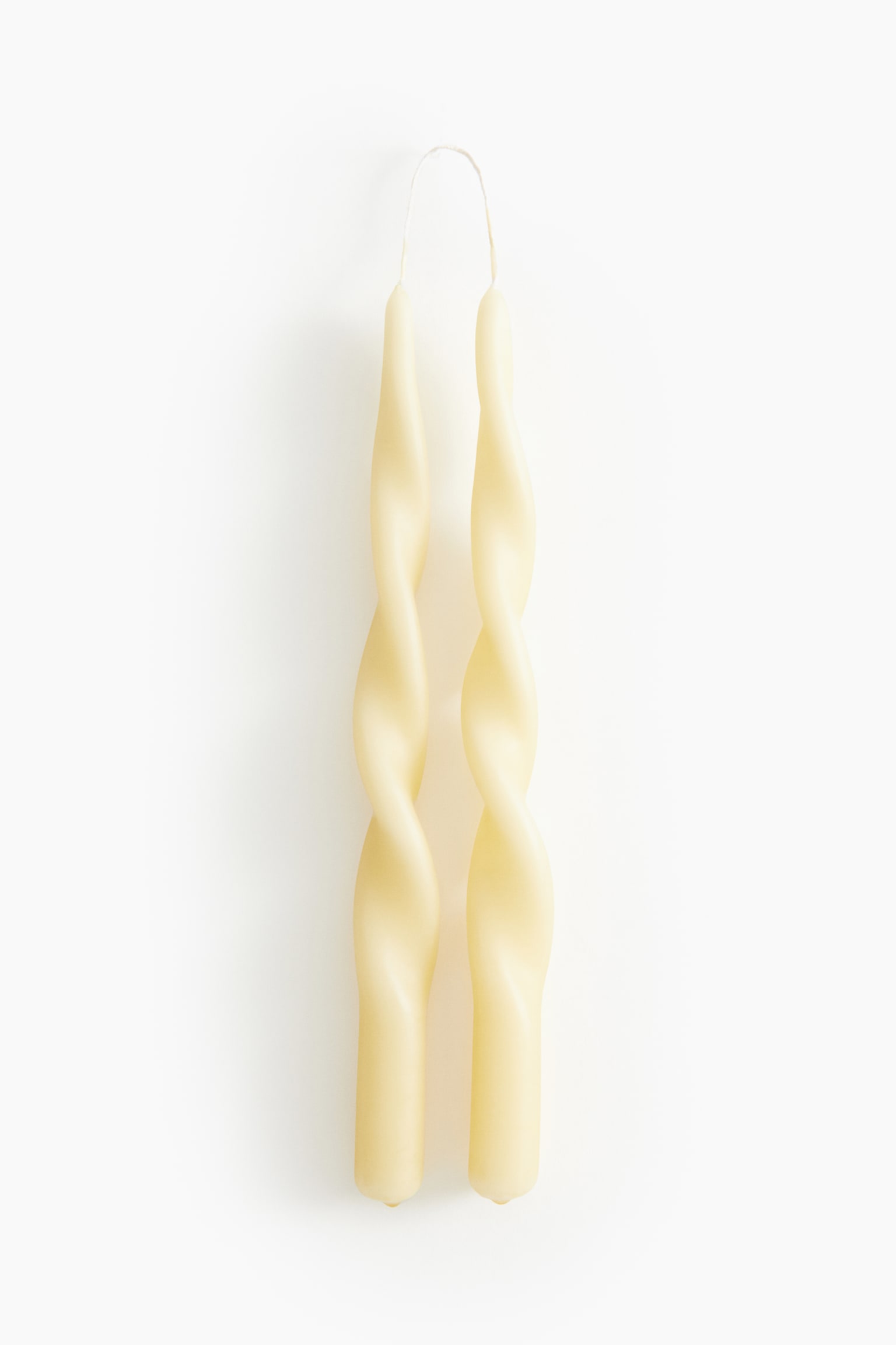 2-pack spiral taper candles - Light yellow/Khaki green/Beige/White - 1